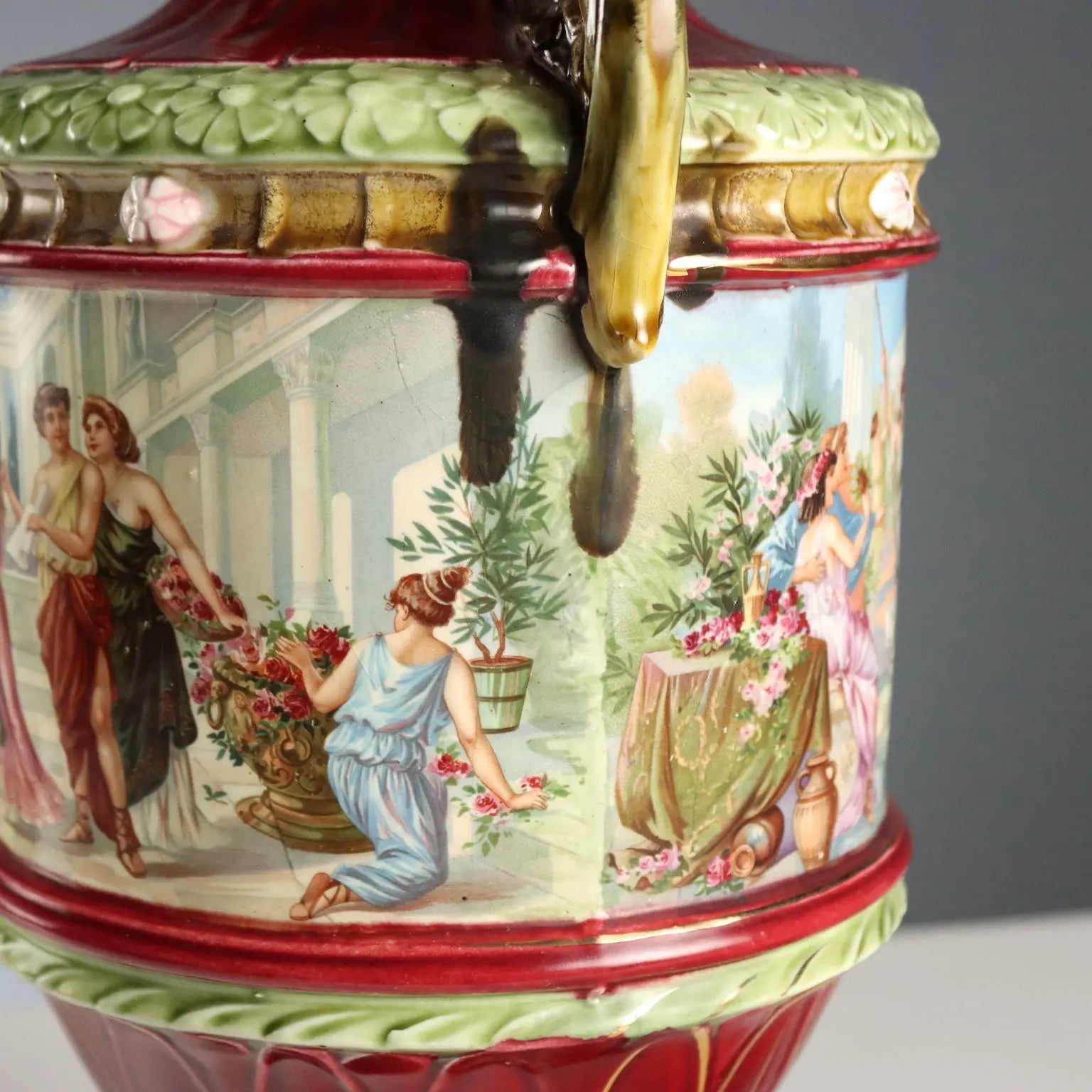 Antique Pourers Jugendstil Multicoloured Ceramic XIX Century