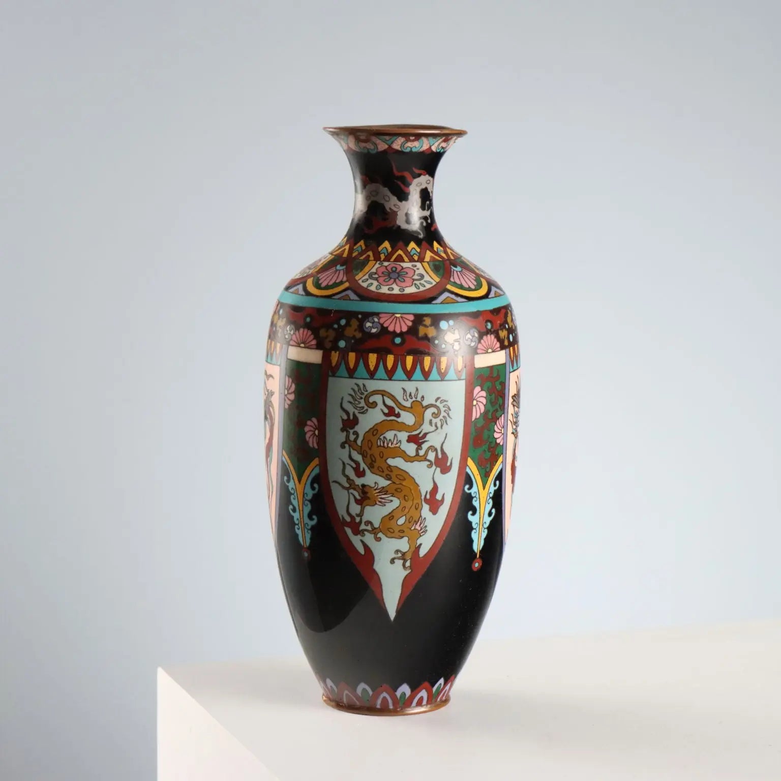 Antique Vase Cloisonné Metal Japan Meiji Era 1868-1912