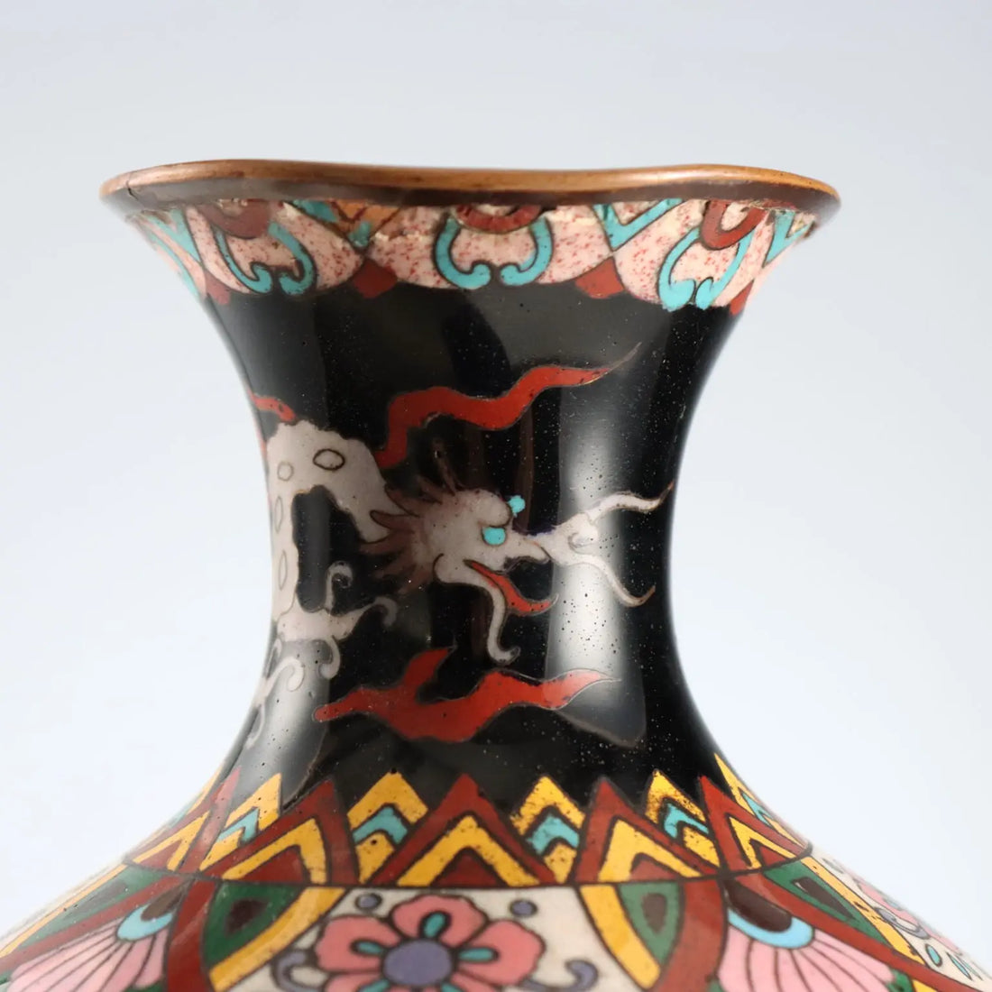 Antique Vase Cloisonné Metal Japan Meiji Era 1868-1912