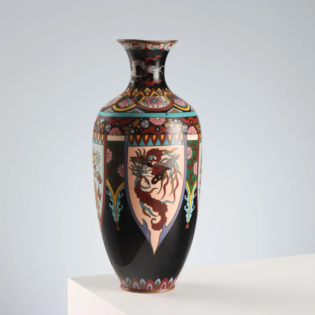 Antique Vase Cloisonné Metal Japan Meiji Era 1868-1912