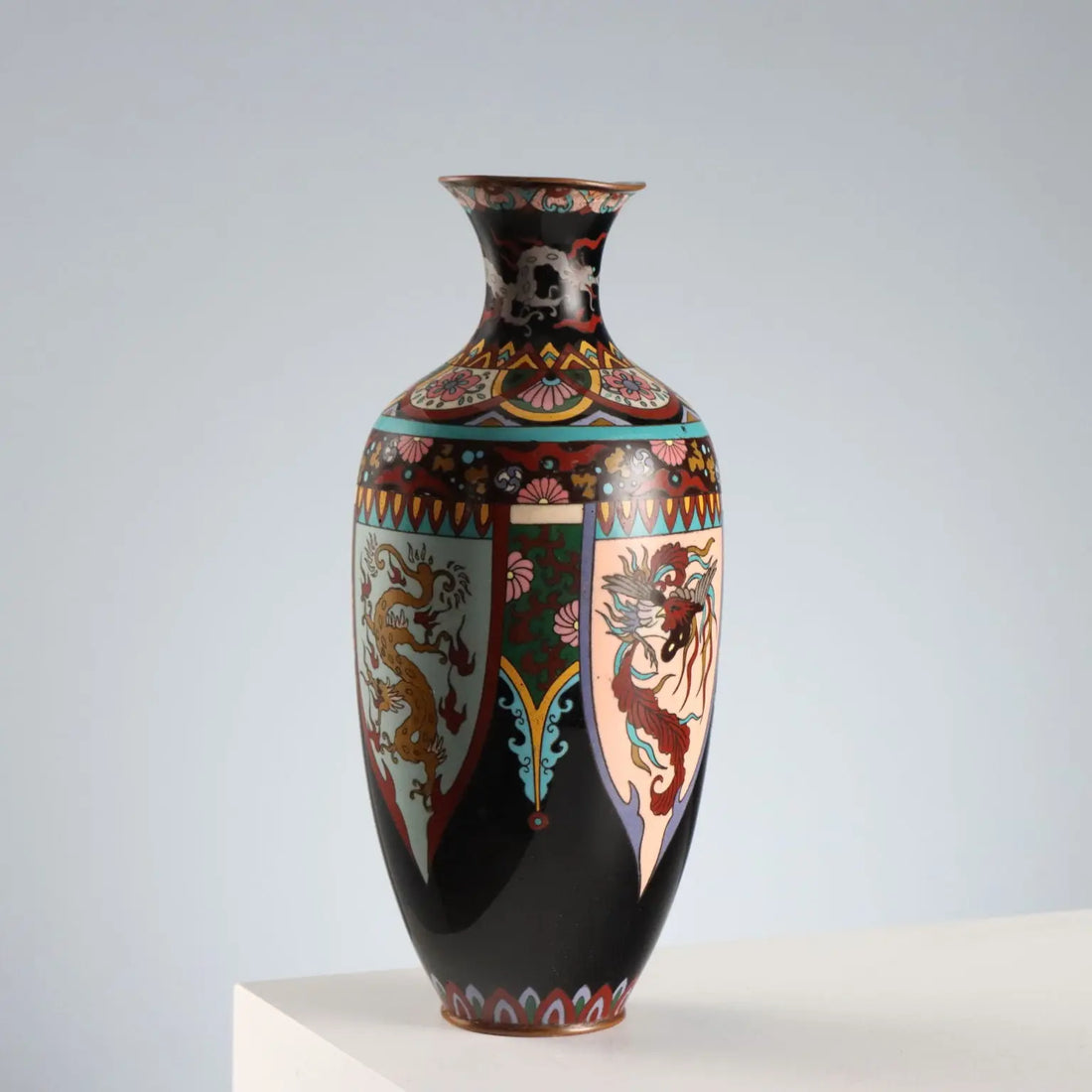 Antique Vase Cloisonné Metal Japan Meiji Era 1868-1912