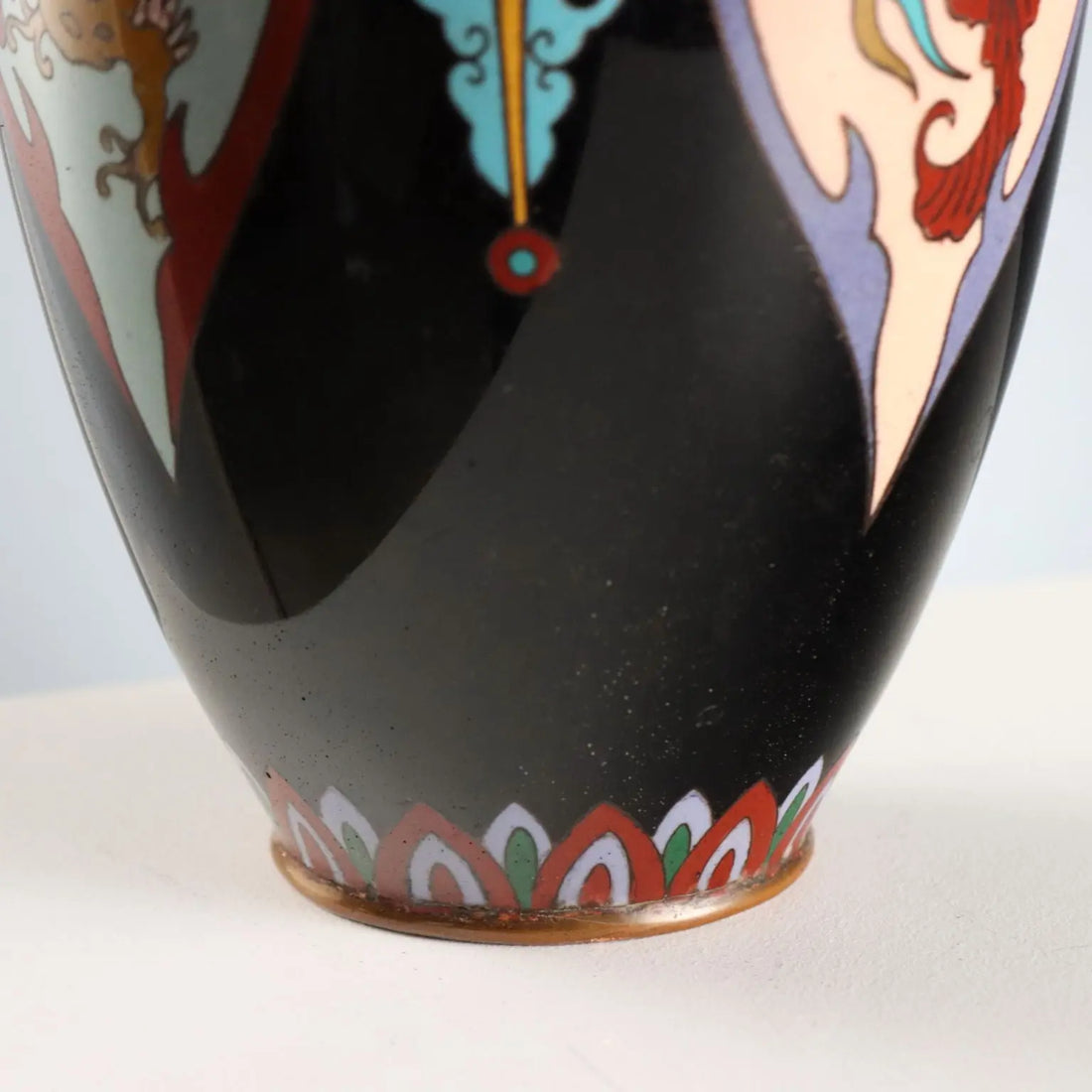 Antique Vase Cloisonné Metal Japan Meiji Era 1868-1912