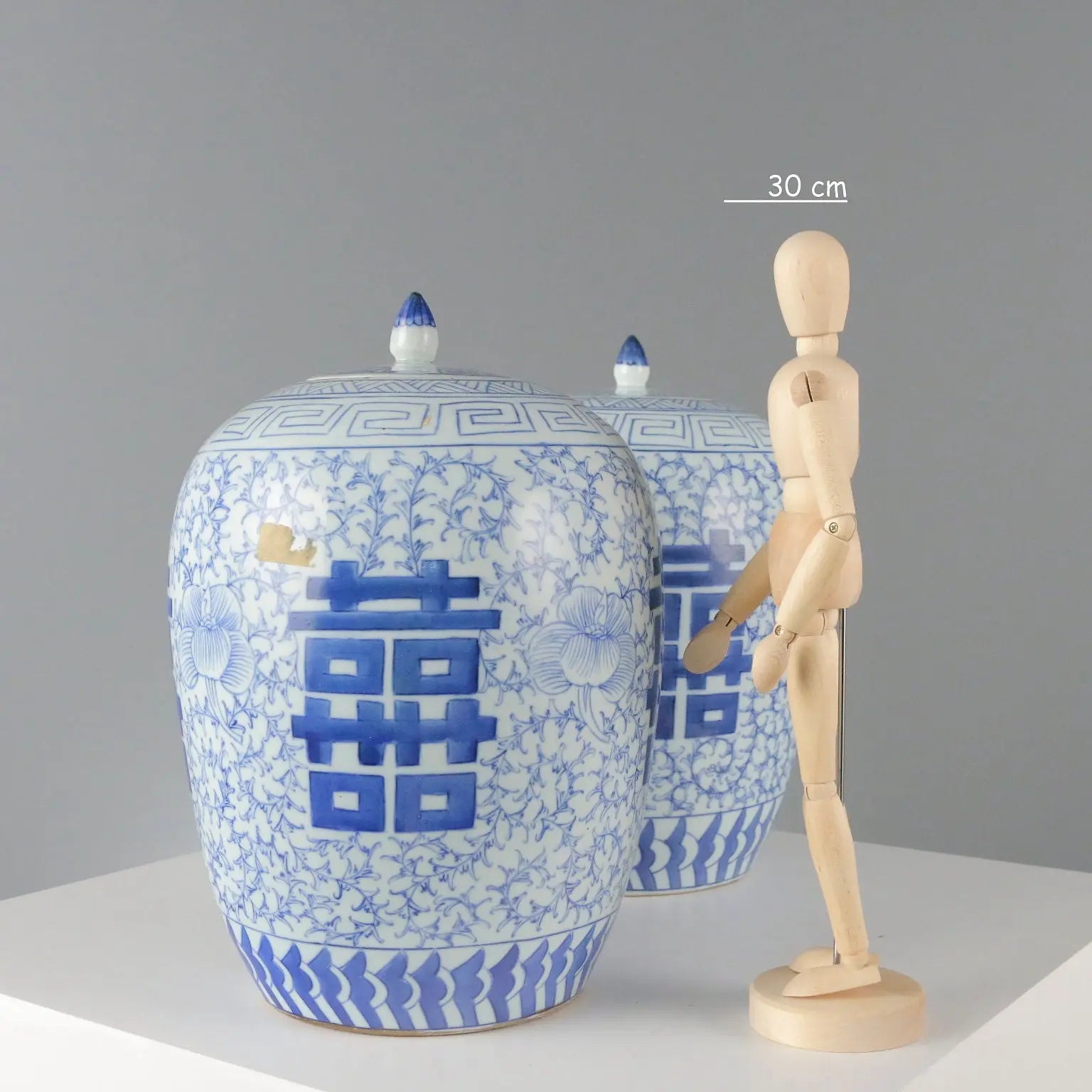 Antique Ginger Jars with Porcelain Lid China XX Century
