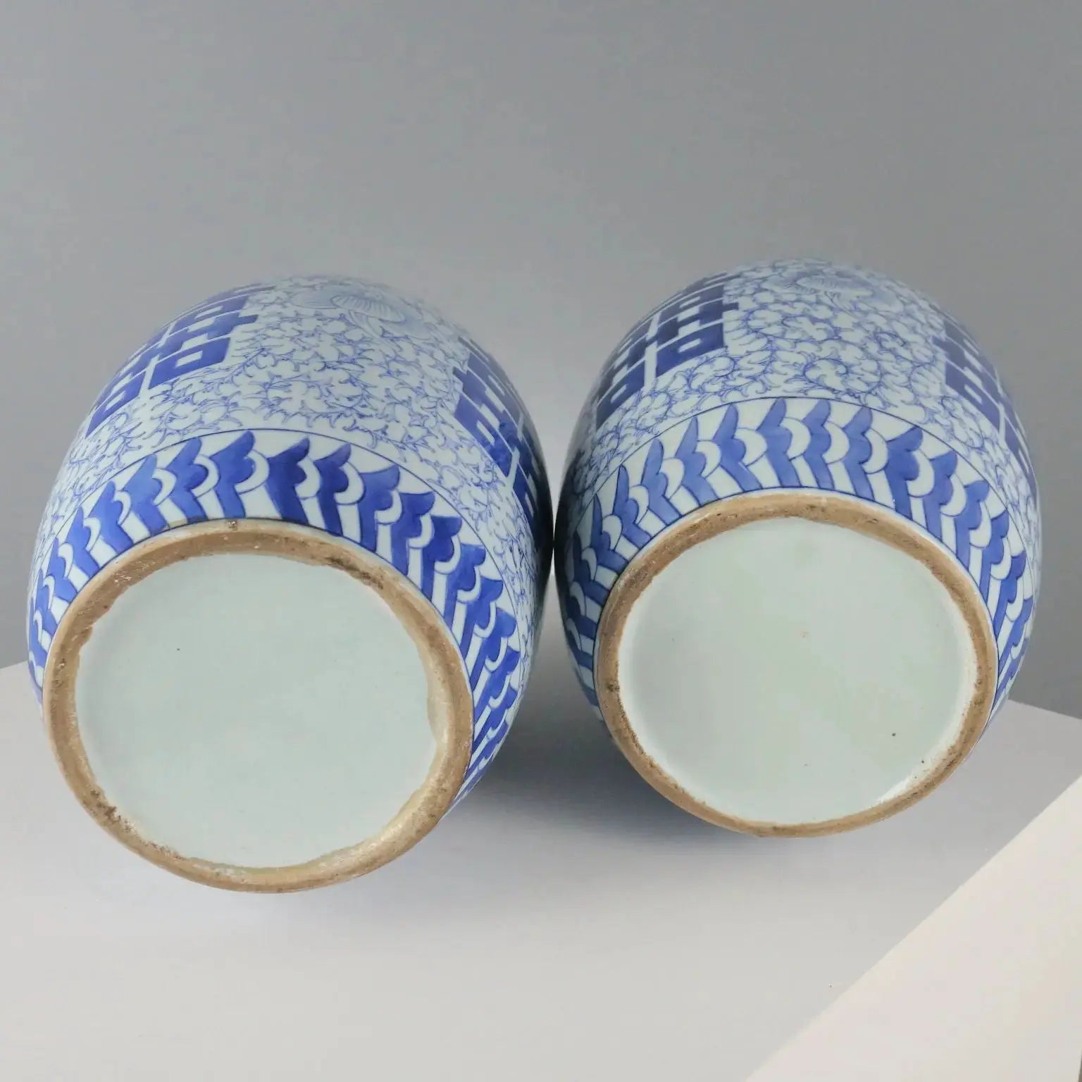 Antique Ginger Jars with Porcelain Lid China XX Century