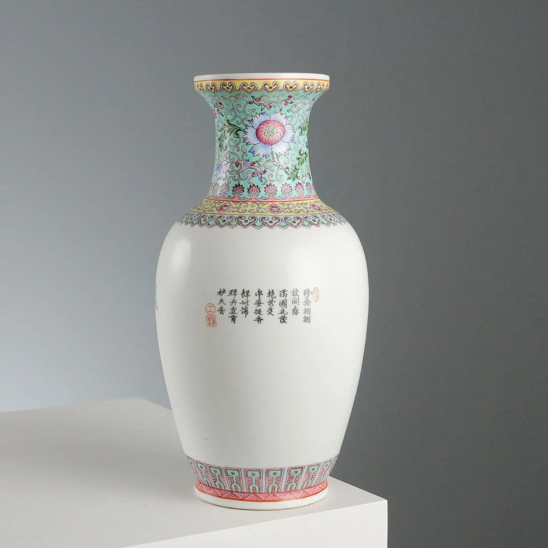 Antique Vase Chinese Porcelain Birds Goose Italy XX Century