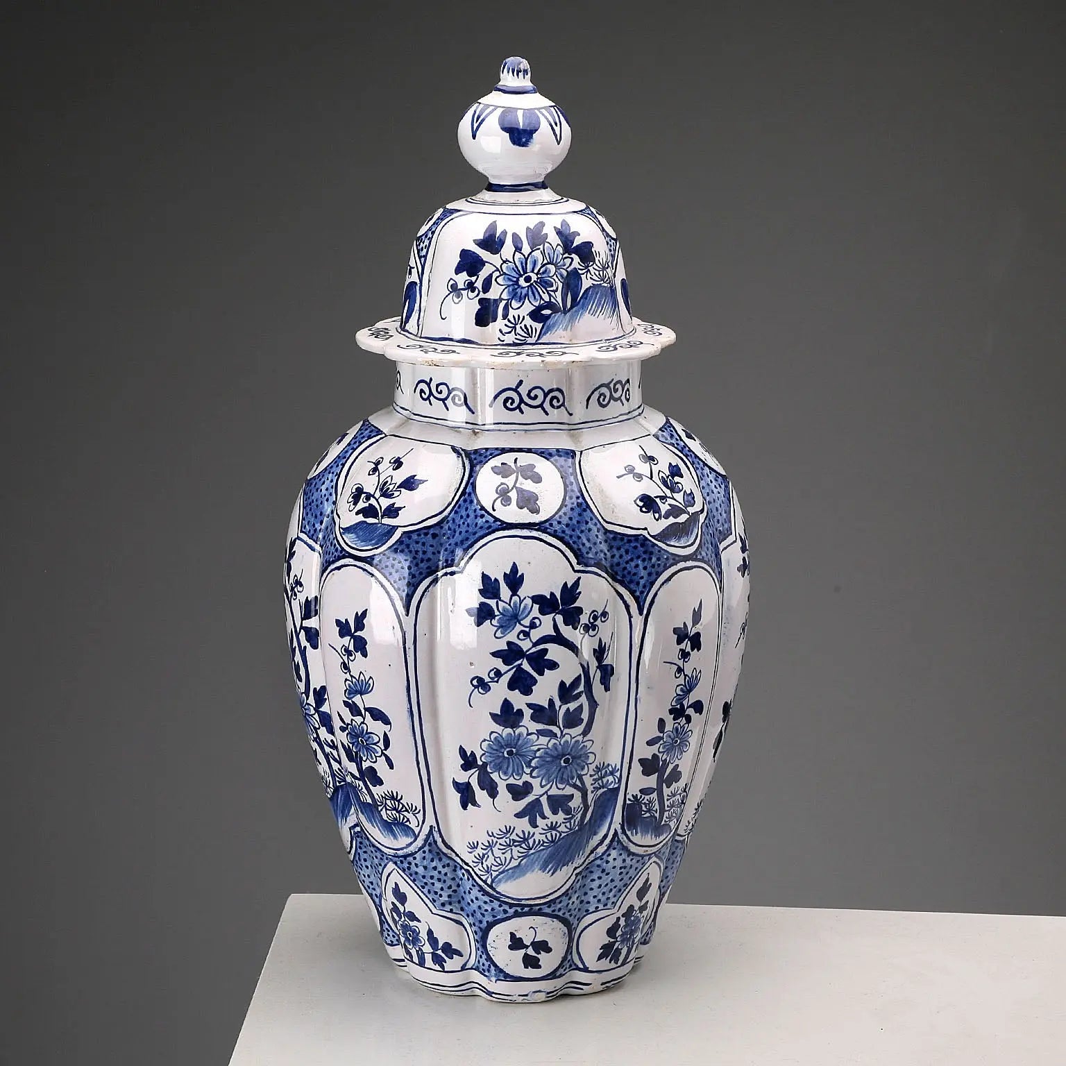 Antique Vase with Lid Majolica Aprey Manufacture France XX Century