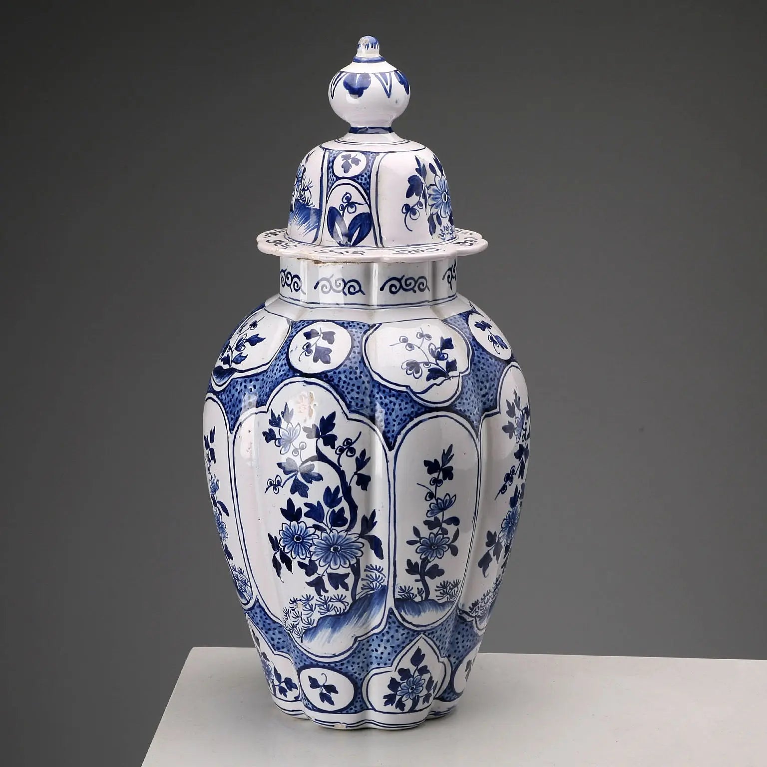 Antique Vase with Lid Majolica Aprey Manufacture France XX Century