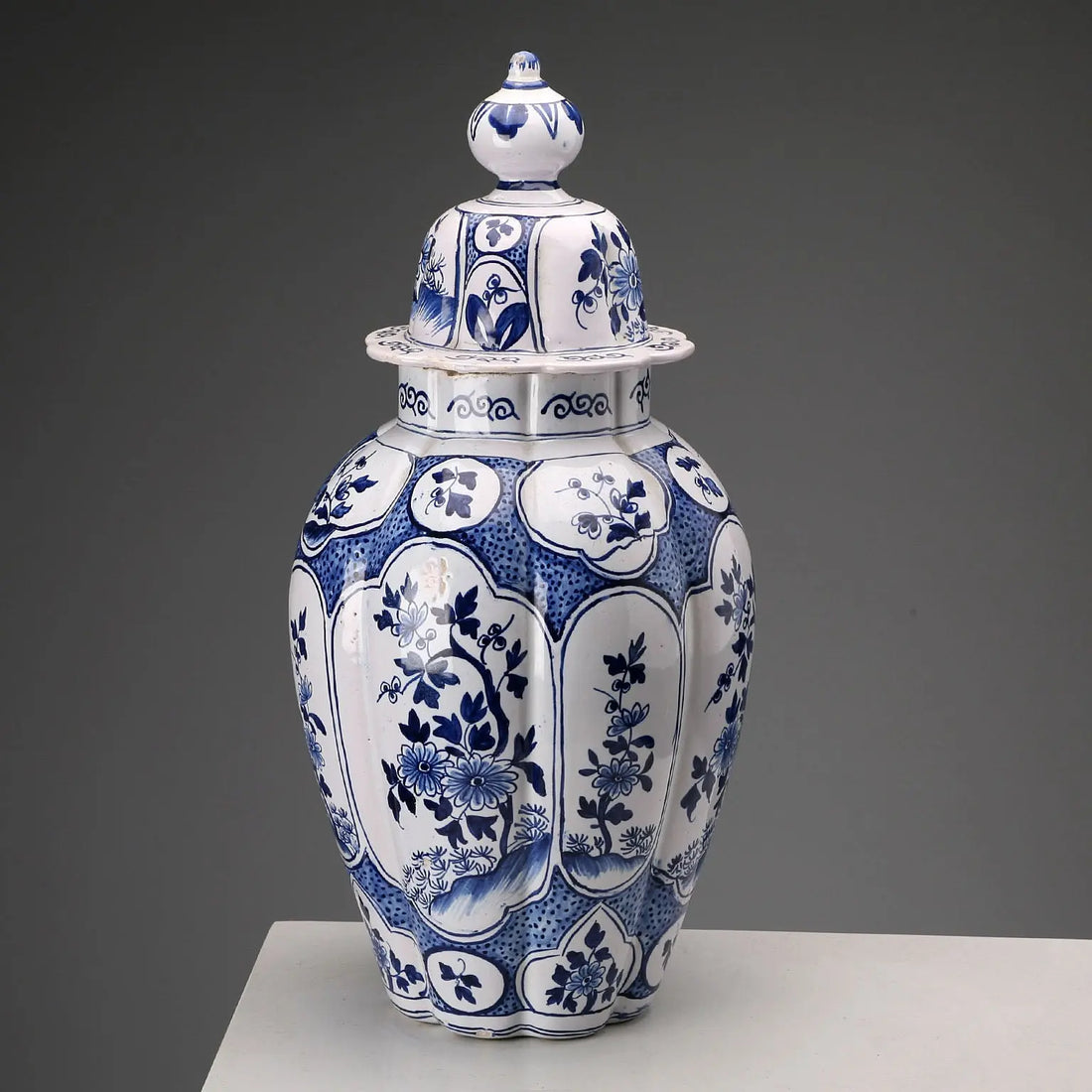 Antique Vase with Lid Majolica Aprey Manufacture France XX Century