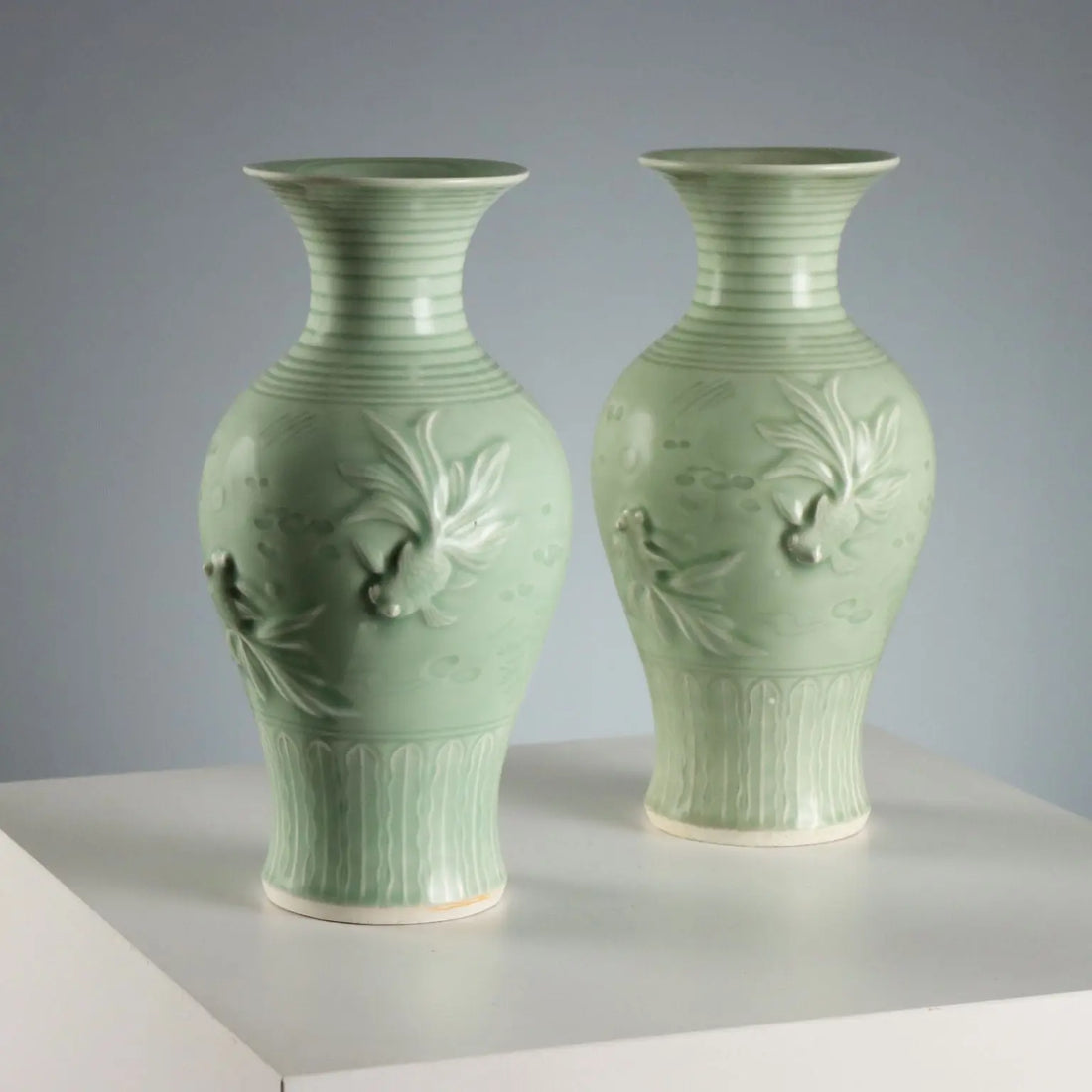 Vintage Vases Celadon Porcelain China XX-XXI Century
