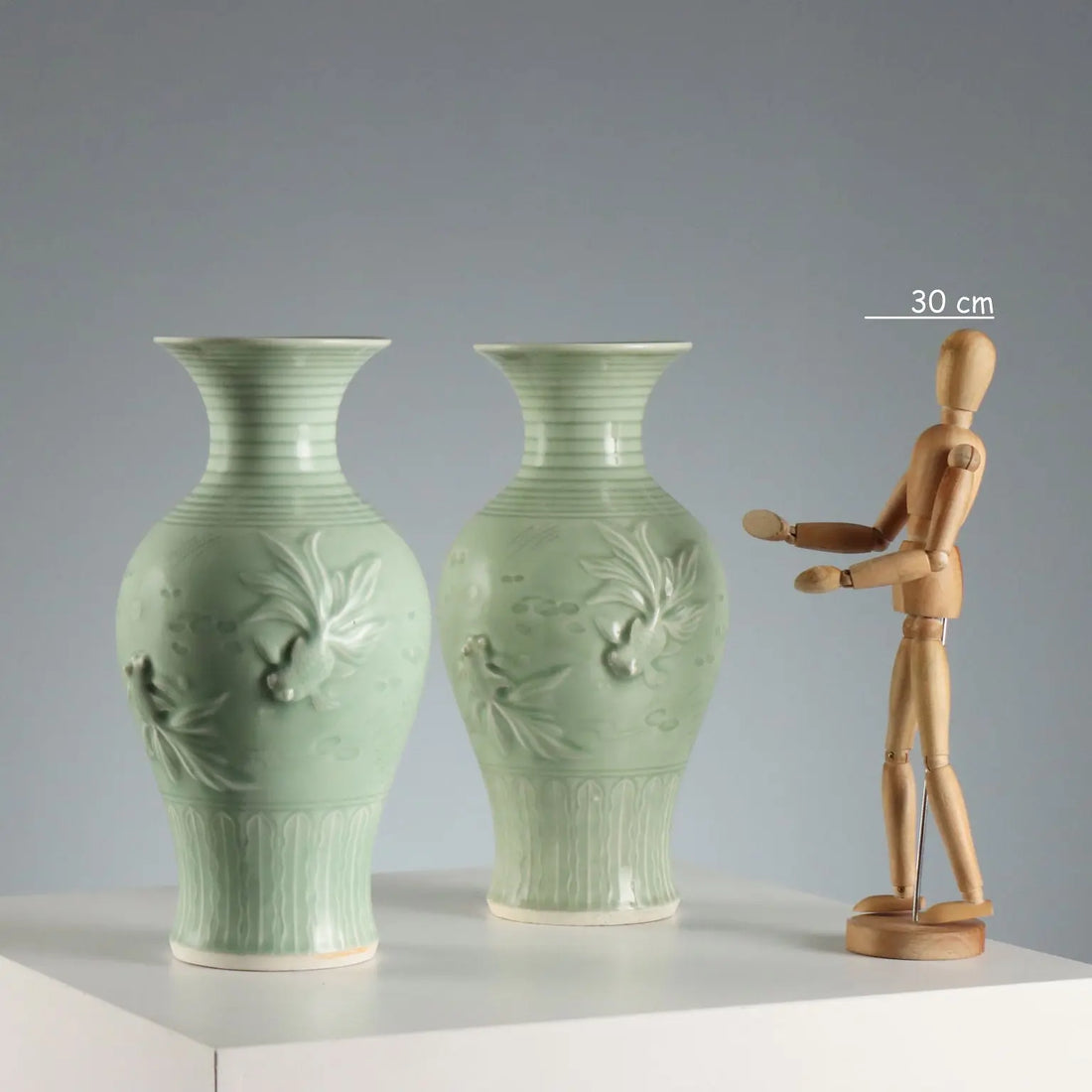 Vintage Vases Celadon Porcelain China XX-XXI Century