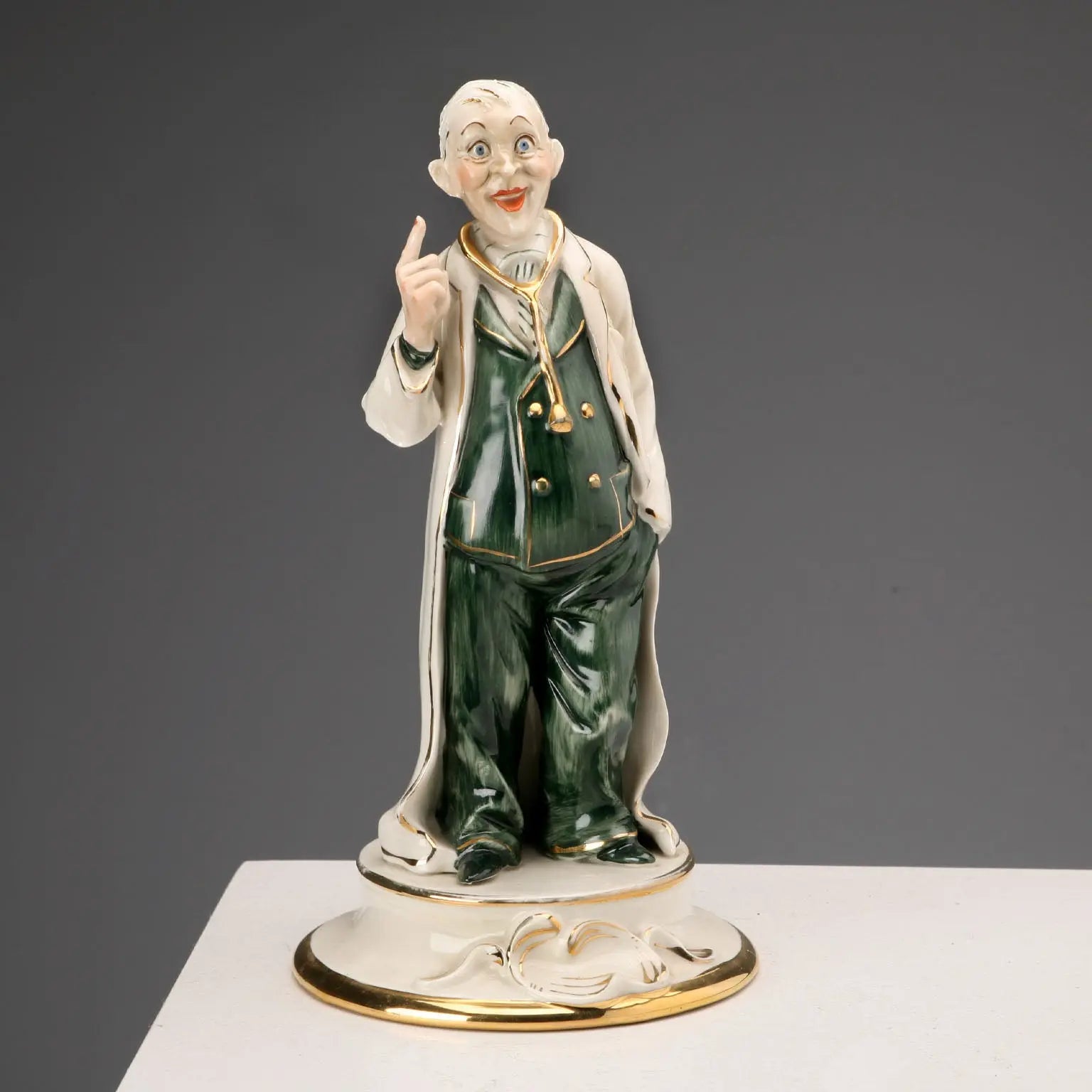 Antique Miniature of a Doctor Porcelain CVS Manufacture XX Century