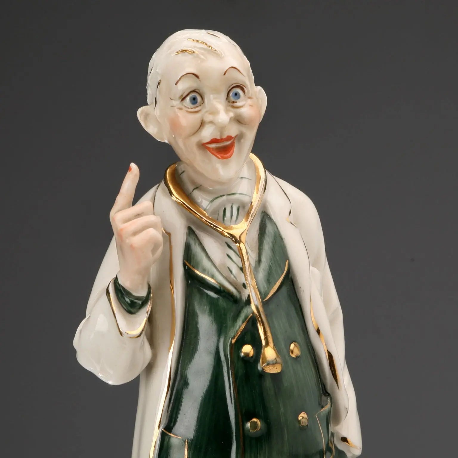 Antique Miniature of a Doctor Porcelain CVS Manufacture XX Century