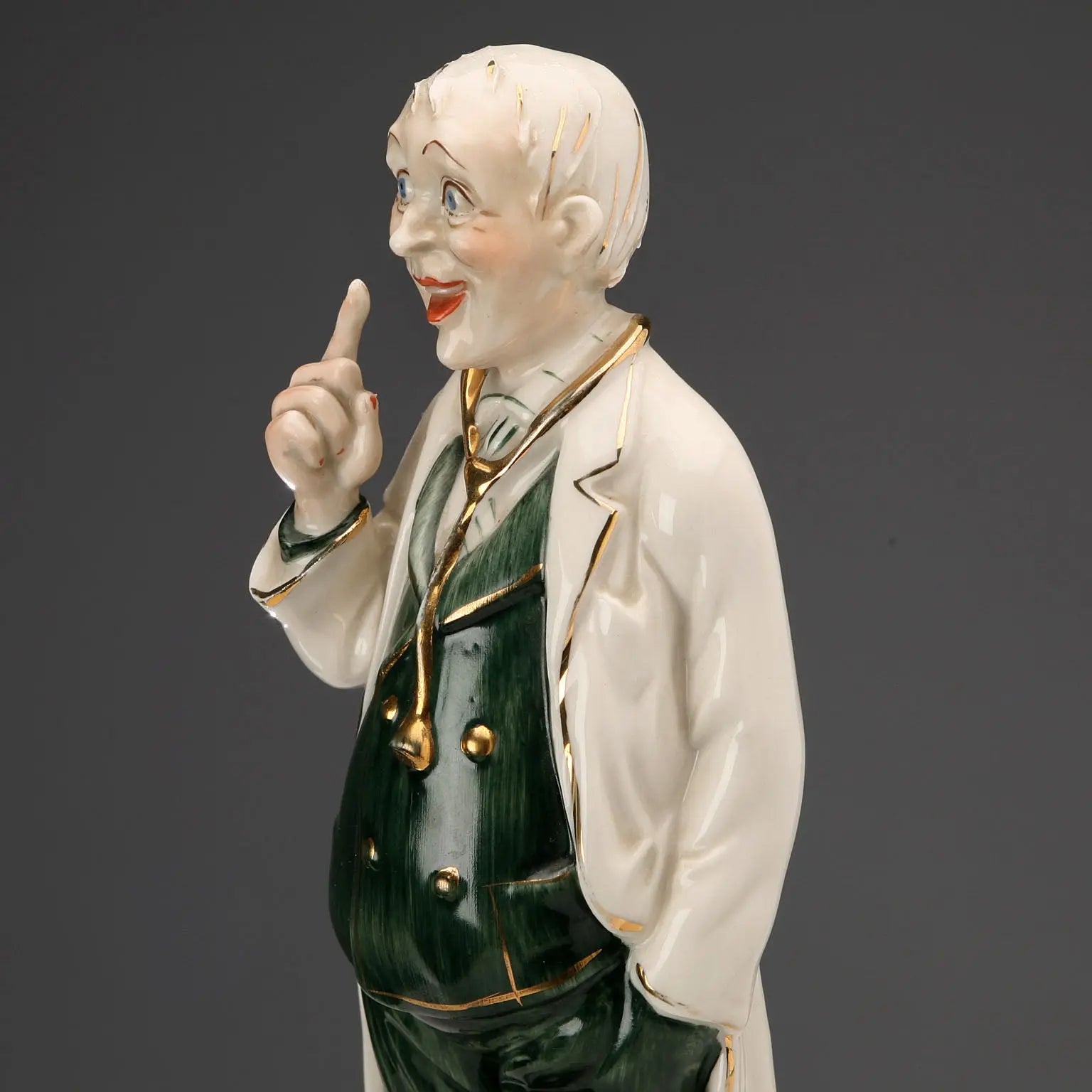 Antique Miniature of a Doctor Porcelain CVS Manufacture XX Century
