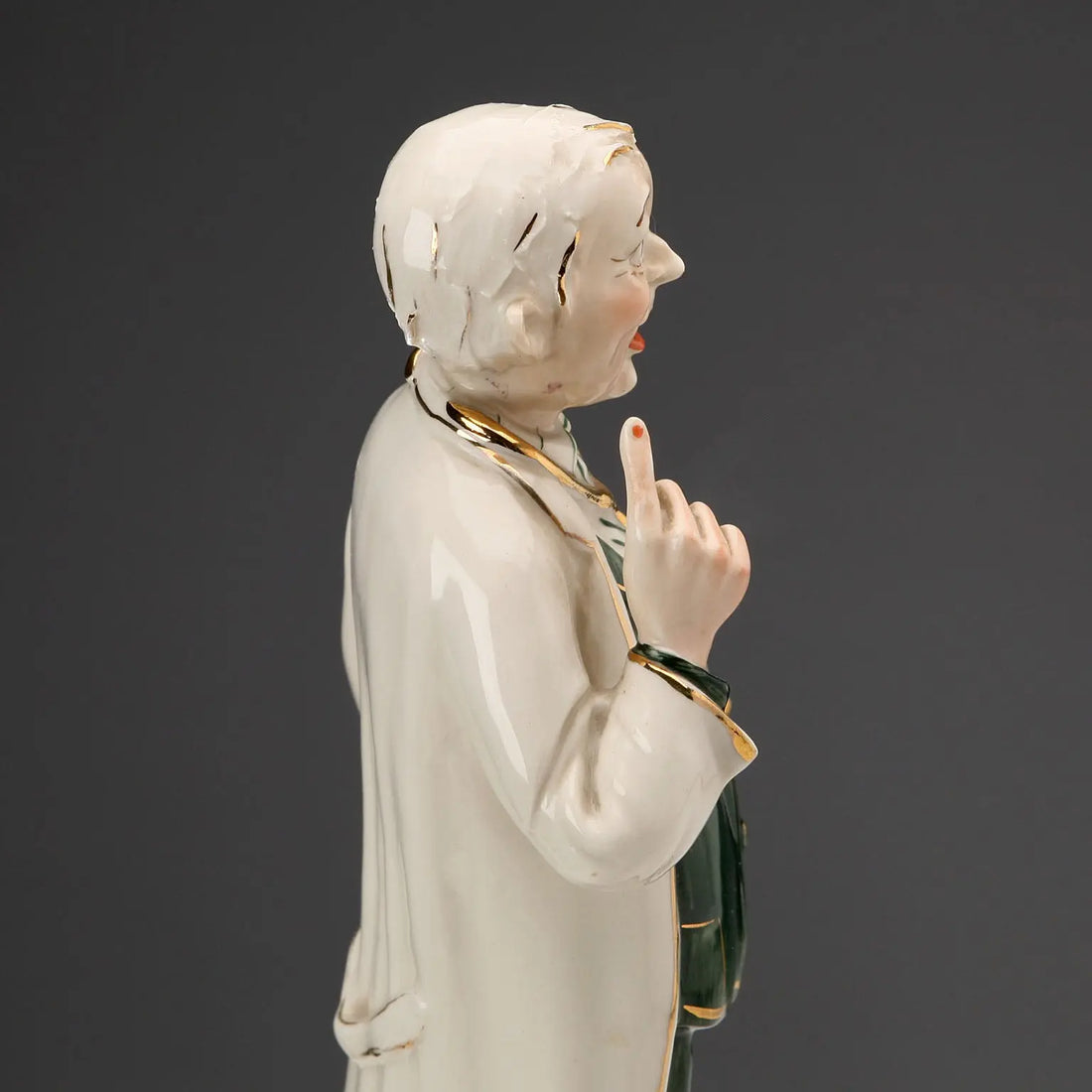 Antique Miniature of a Doctor Porcelain CVS Manufacture XX Century