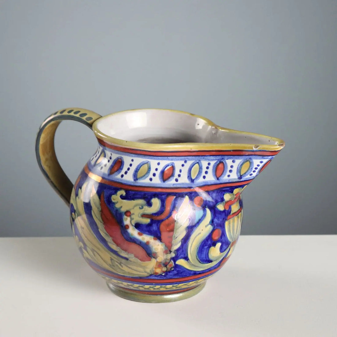 Antique Pourer Majolica Alberto Rubboli Gualdo Tadino XX Century