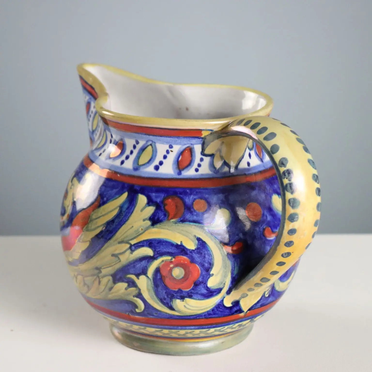 Antique Pourer Majolica Alberto Rubboli Gualdo Tadino XX Century