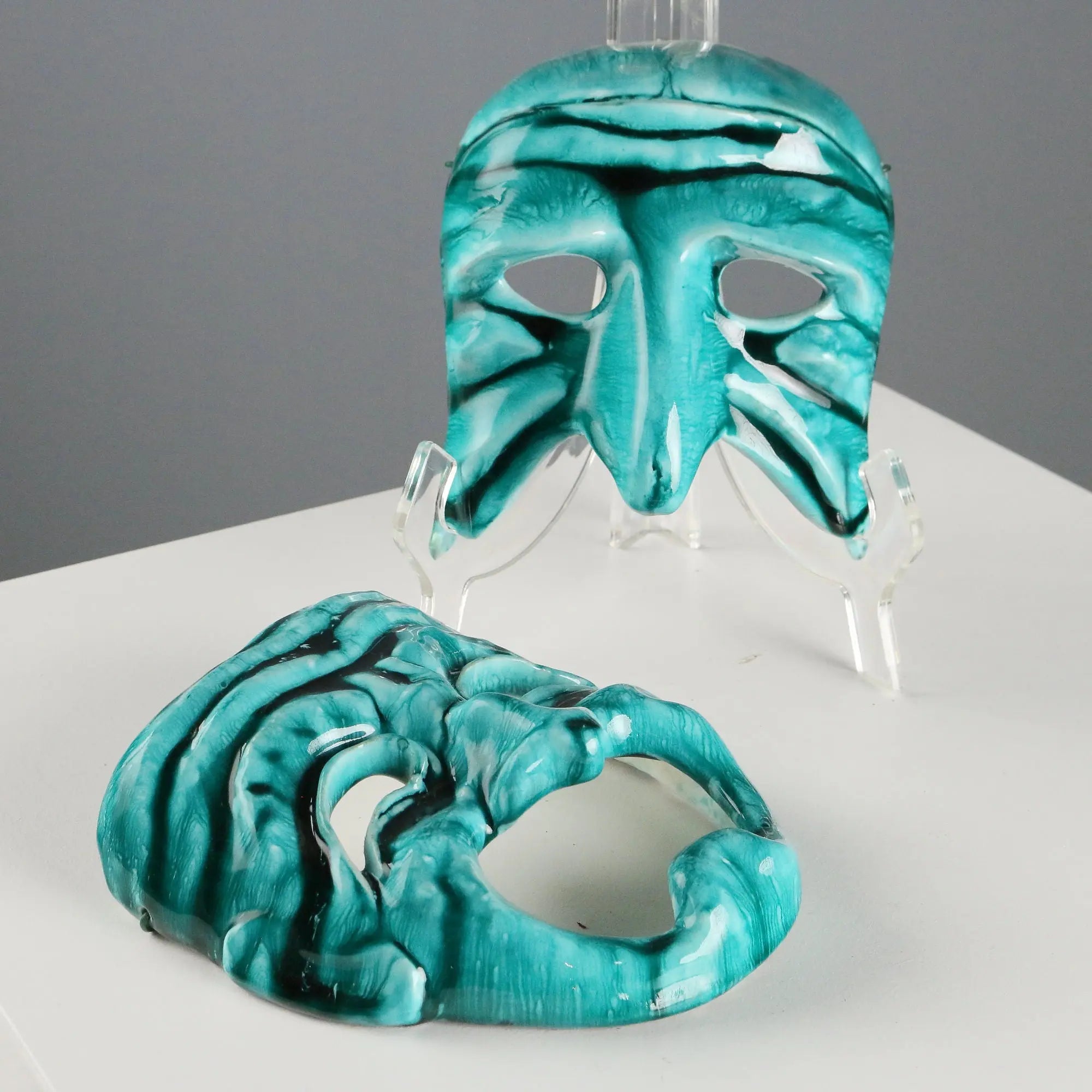 Vintage Ceramic Theater Masks from Cà D'oro Venice Italy 1980s