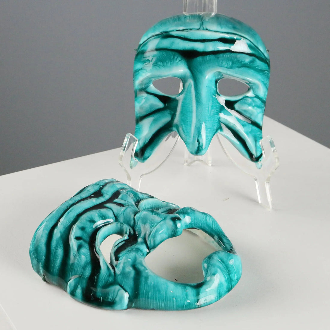 Vintage Ceramic Theater Masks from Cà D'oro Venice Italy 1980s
