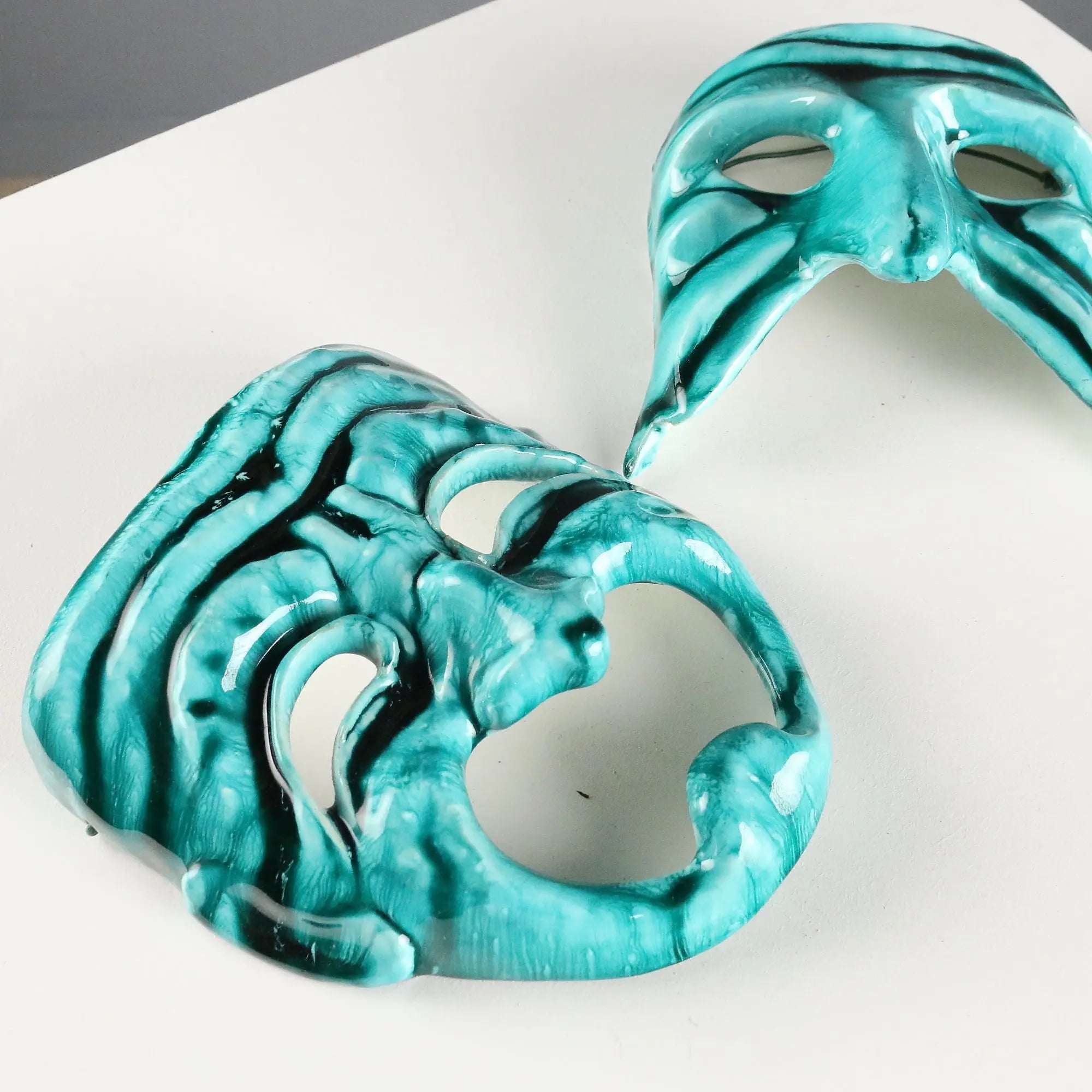 Vintage Ceramic Theater Masks from Cà D'oro Venice Italy 1980s
