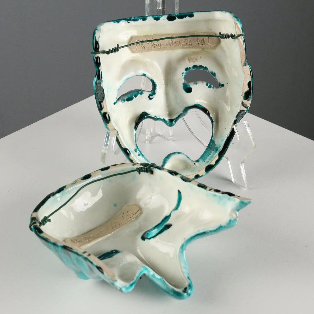 Vintage Ceramic Theater Masks from Cà D'oro Venice Italy 1980s