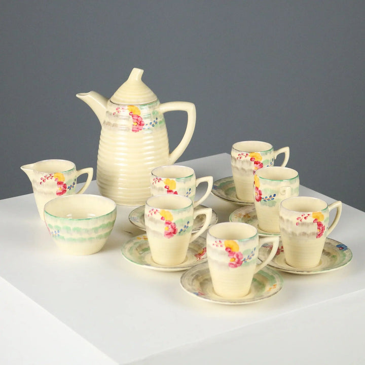 Antique Clarice Cliff Coffee Service Ceramic England 1930s