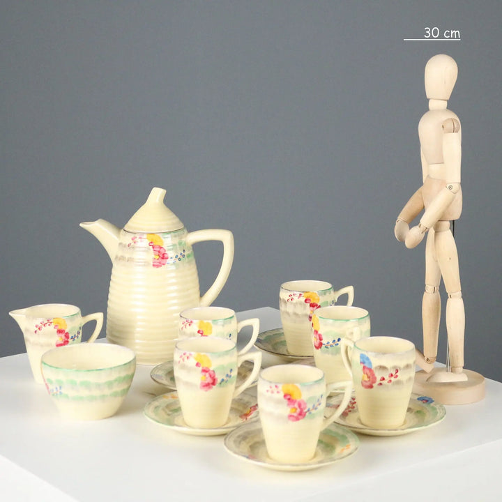 Antique Clarice Cliff Coffee Service Ceramic England 1930s