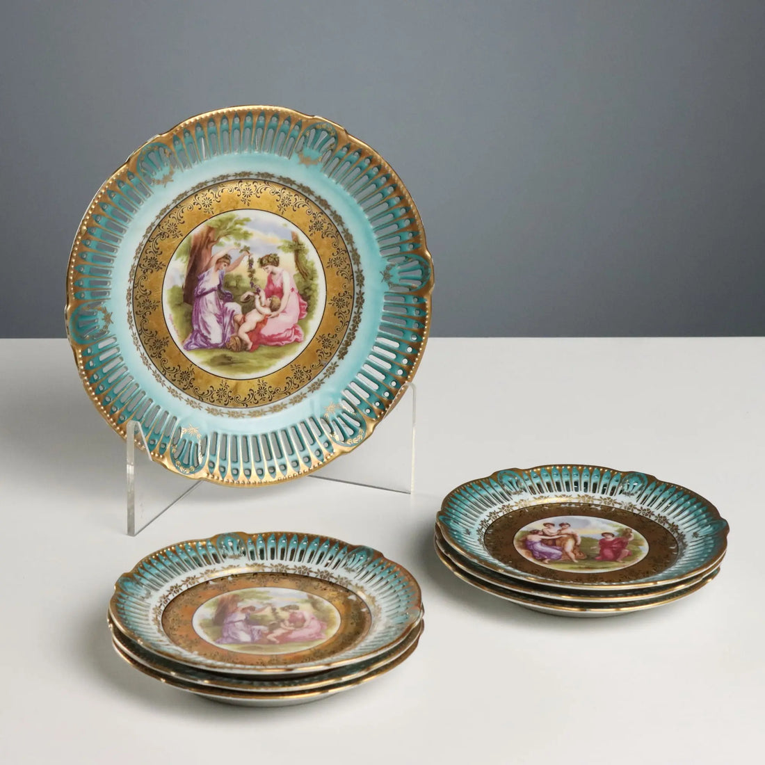 Antique Schwarzenhammer Porcelain Dessert Service Germany XX Century