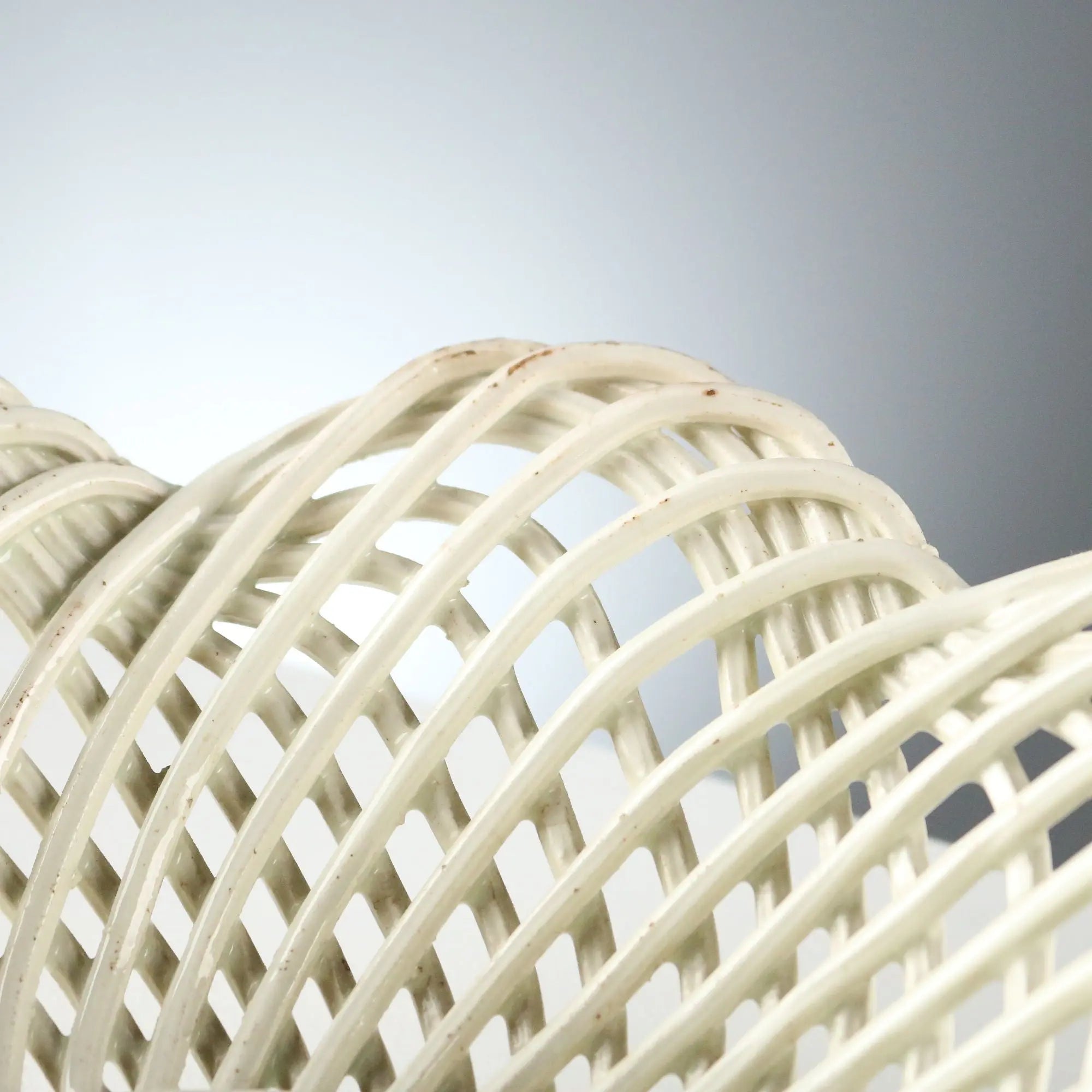 Antique Basket White Earthenware Decorations XIX Century