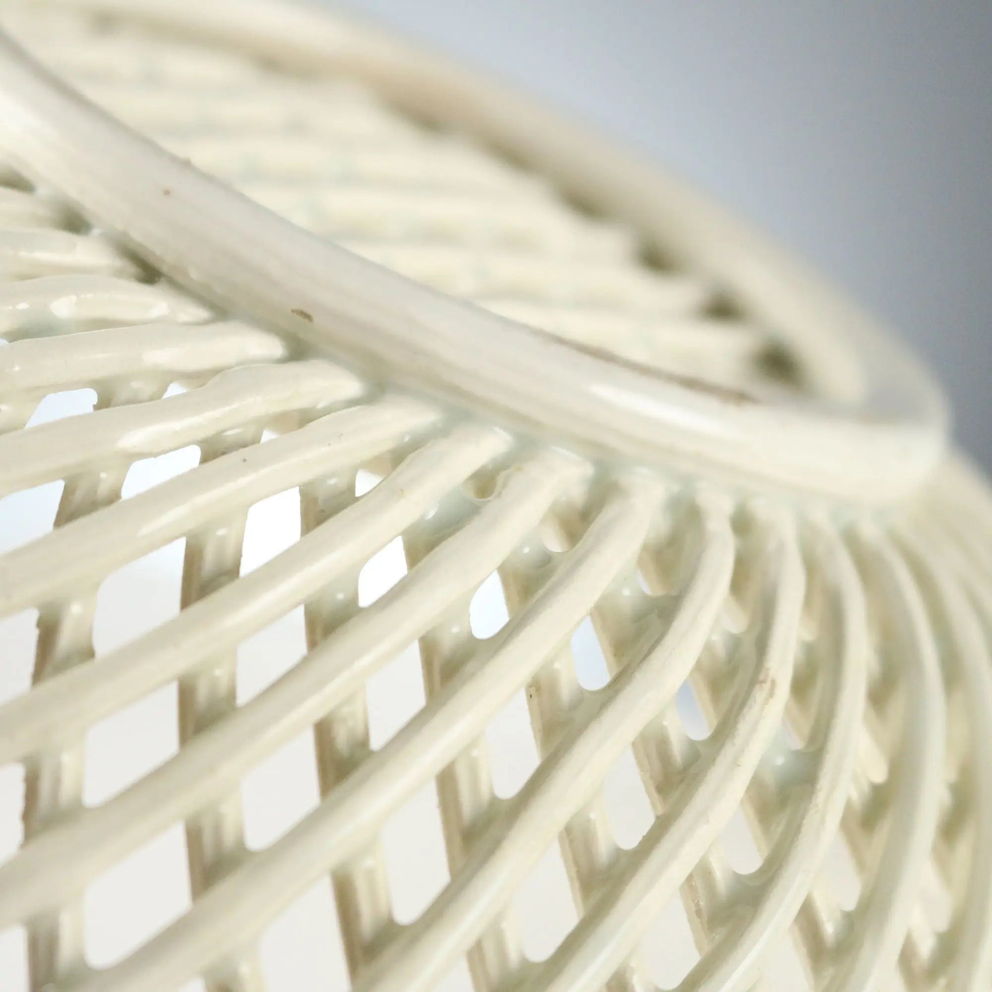 Antique Basket White Earthenware Decorations XIX Century