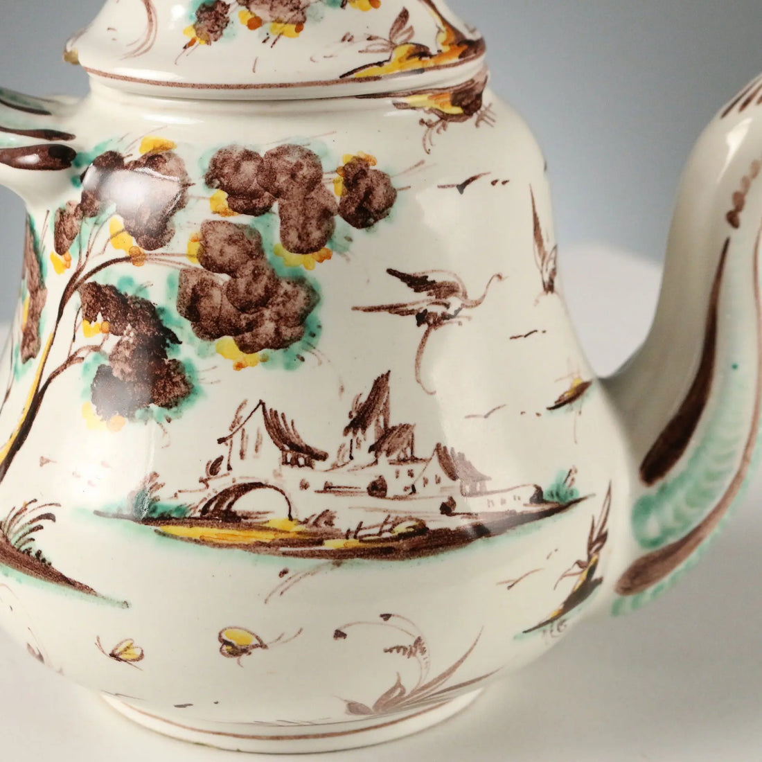 Antique Tea and Coffee Set Majolica Angelo Levantino Italy XX Century