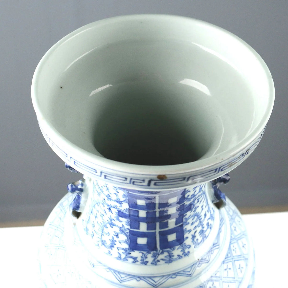Antique Vase Decorated Porcelain Shuangxi XX Century