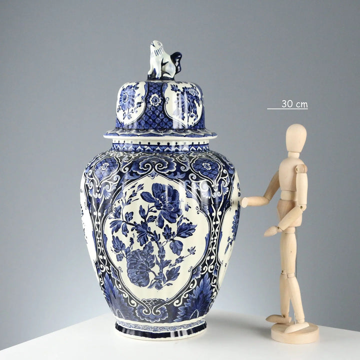 Antique Vase White Ceramic Decorations Netherlands XX Century