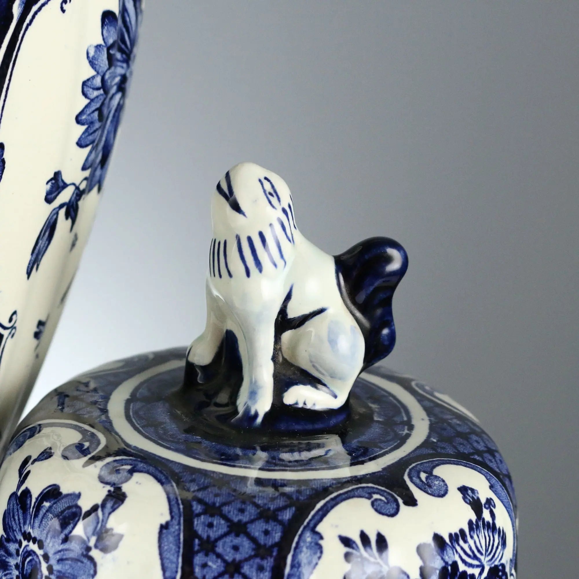 Antique Vase White Ceramic Decorations Netherlands XX Century