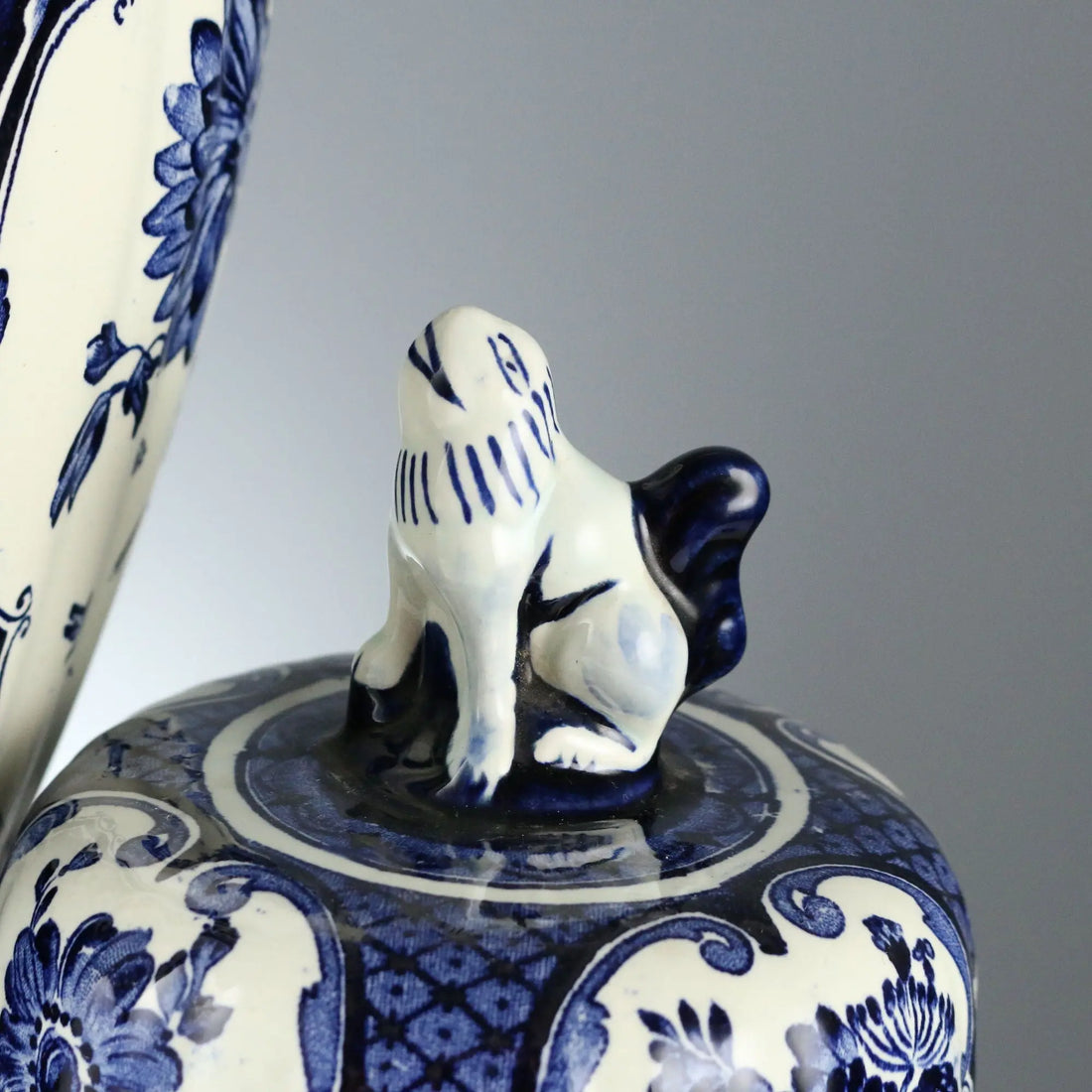 Antique Vase White Ceramic Decorations Netherlands XX Century