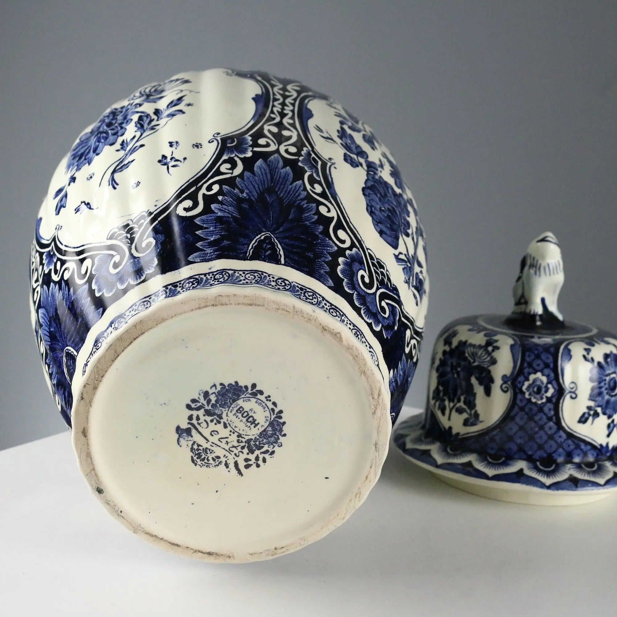 Antique Vase White Ceramic Decorations Netherlands XX Century