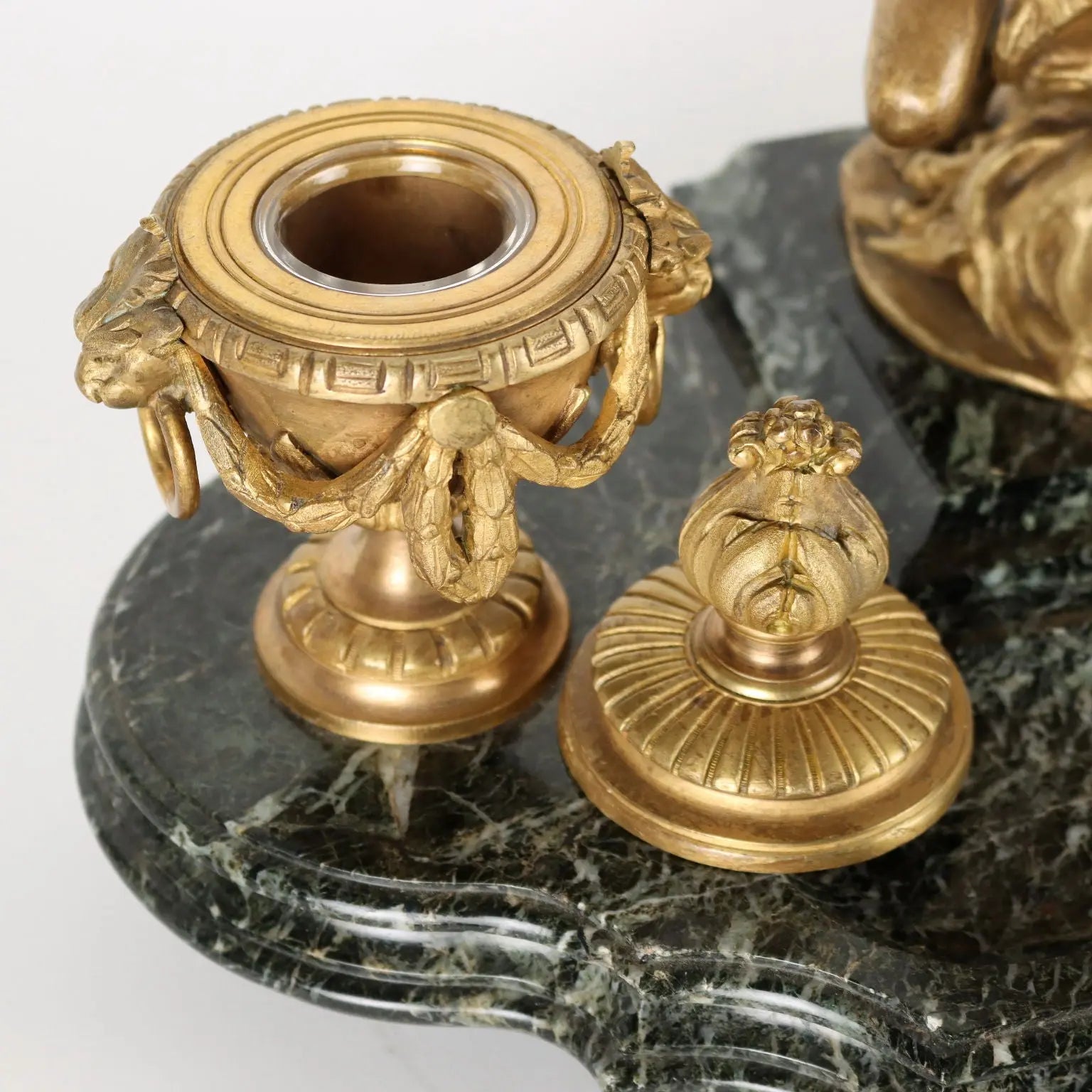 Inkwell by Jean-Marie Pigalle Bronze Marble France XIX Century | Antiques | Fancy Goods