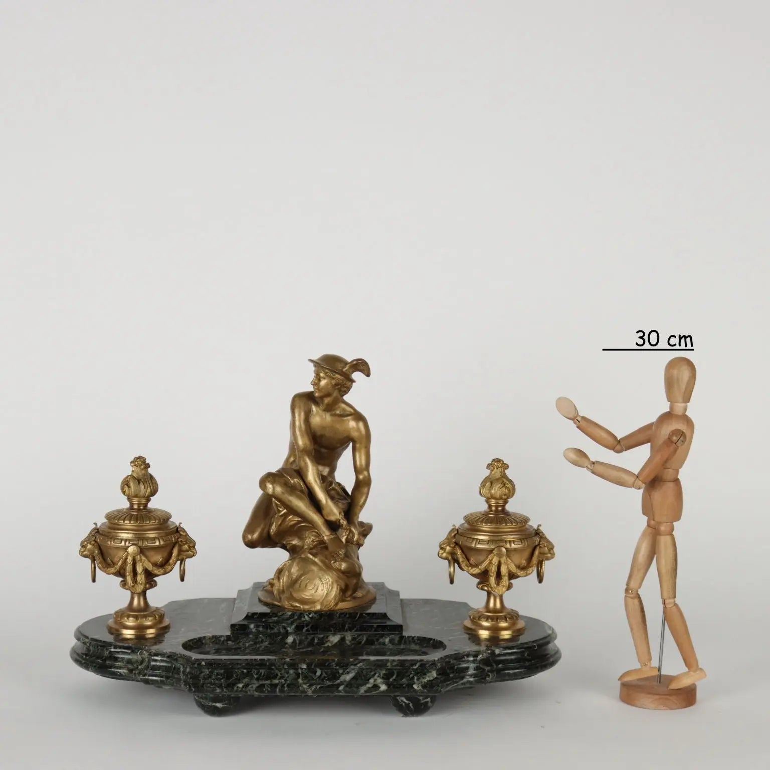 Inkwell by Jean-Marie Pigalle Bronze Marble France XIX Century | Antiques | Fancy Goods