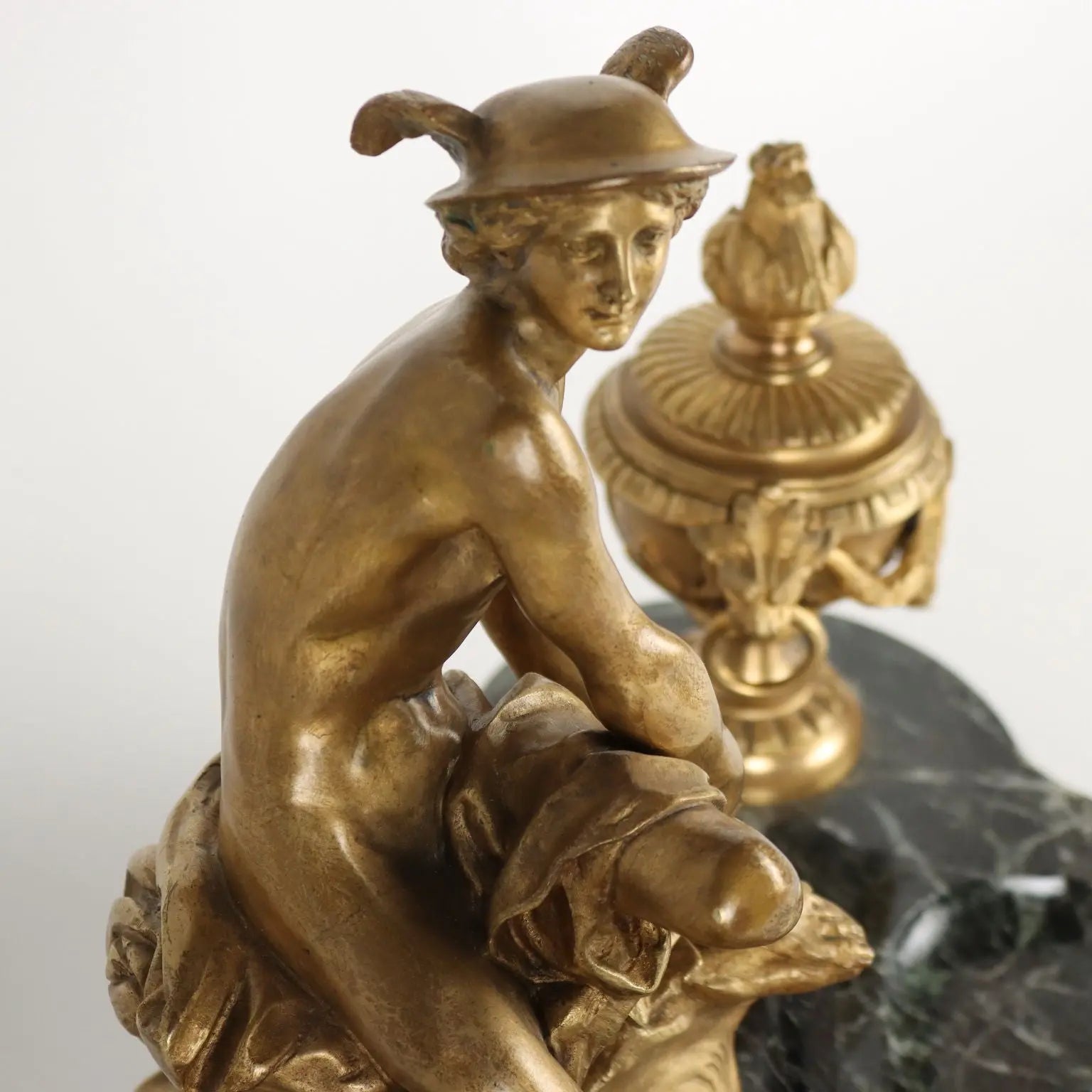Inkwell by Jean-Marie Pigalle Bronze Marble France XIX Century | Antiques | Fancy Goods