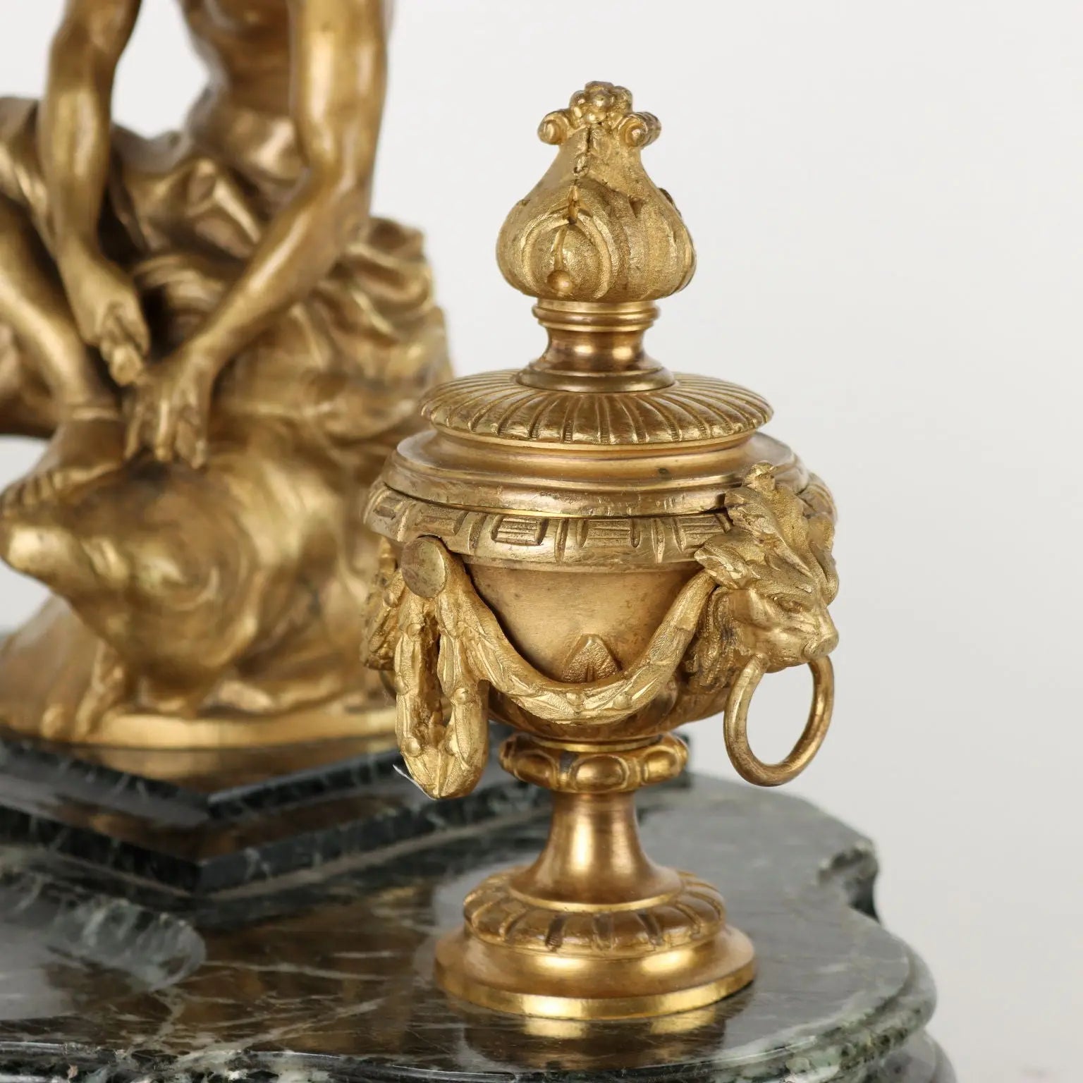 Inkwell by Jean-Marie Pigalle Bronze Marble France XIX Century | Antiques | Fancy Goods