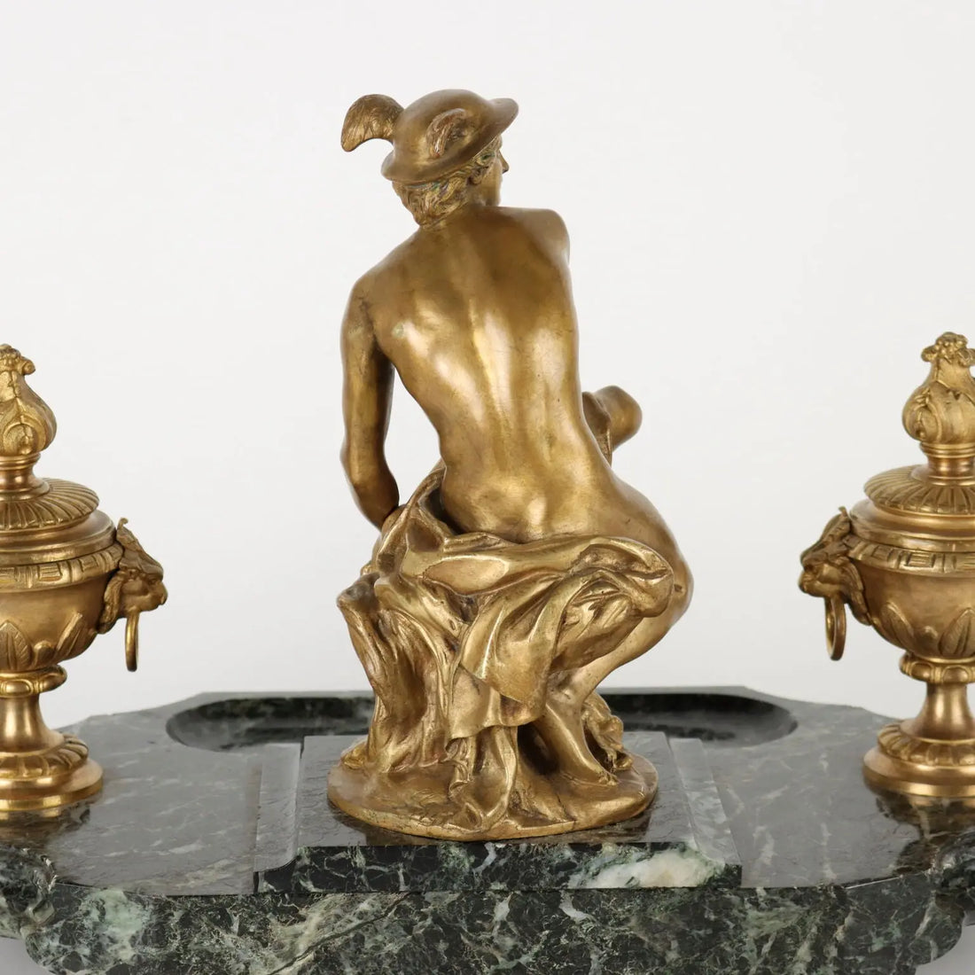 Inkwell by Jean-Marie Pigalle Bronze Marble France XIX Century | Antiques | Fancy Goods
