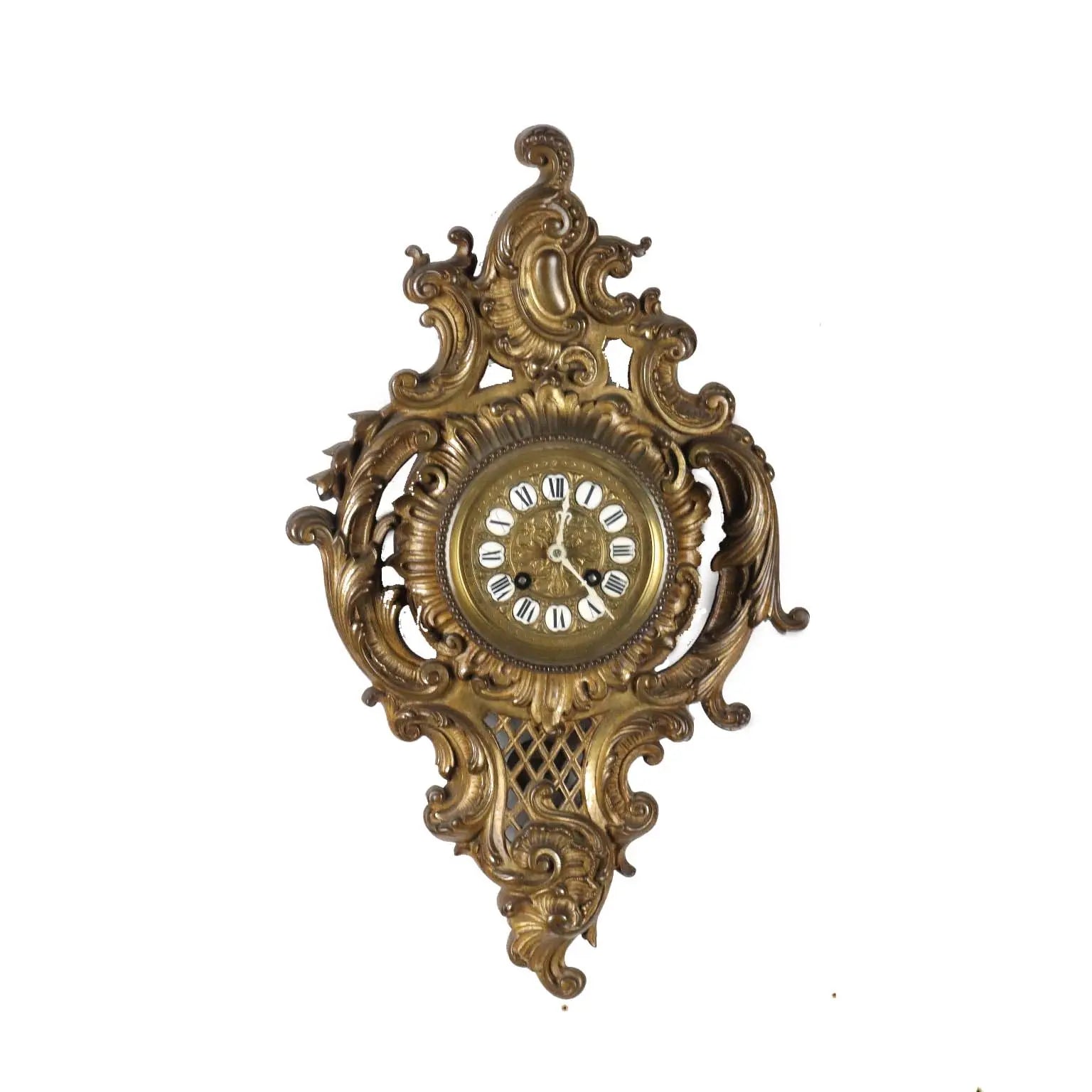 Rococo Style Wall Clock Bronze Italy XIX Century | Antiques | Fancy Goods