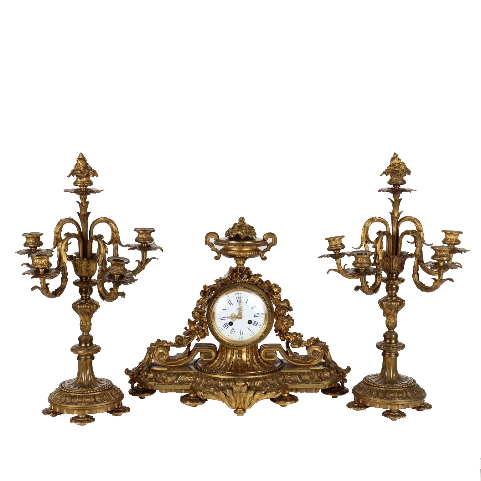 Antique Clock Triptych Bronze France XIX Century - France Second half of the 19th century | Antiques  Fancy Goods