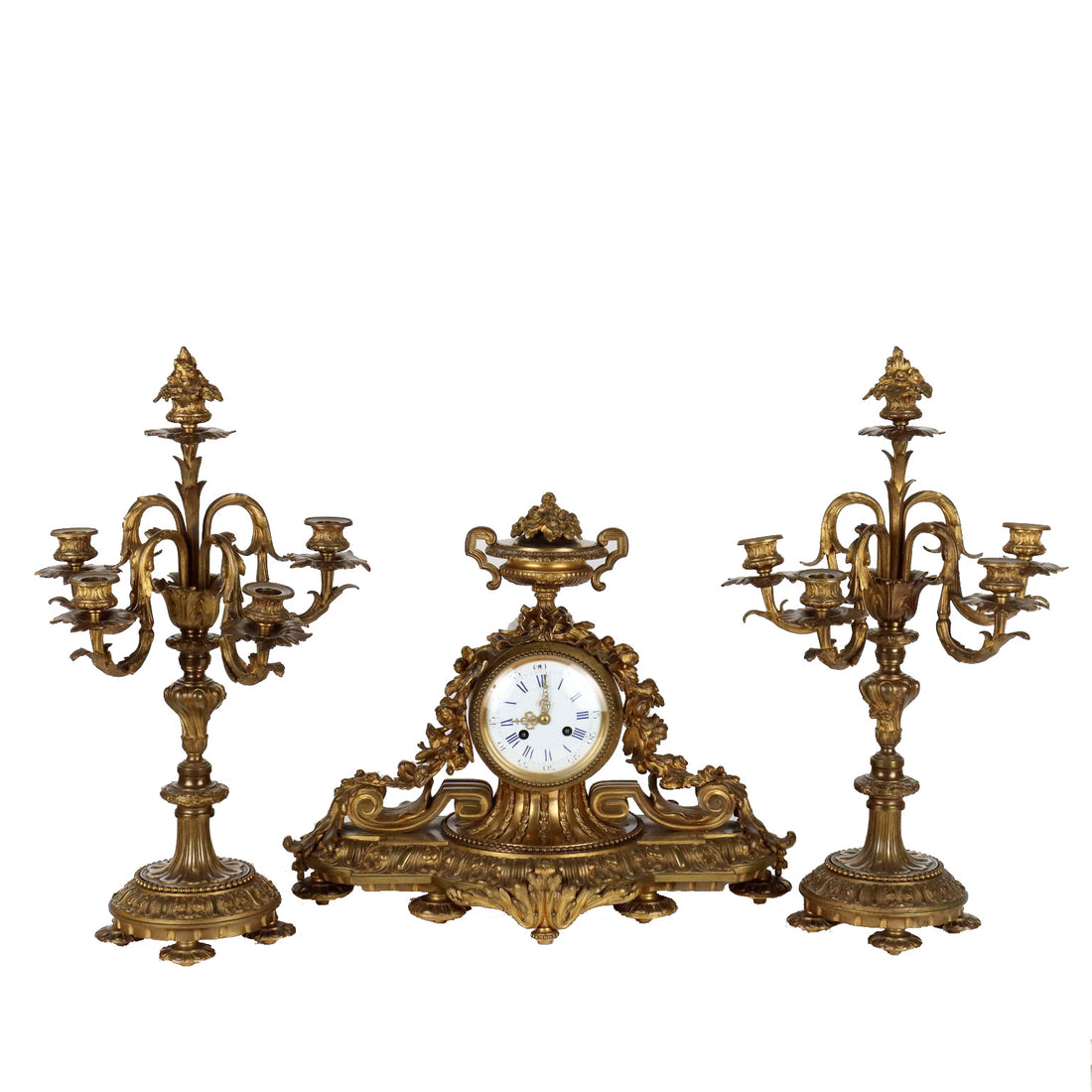 Antique Clock Triptych Bronze France XIX Century - France Second half of the 19th century | Antiques  Fancy Goods