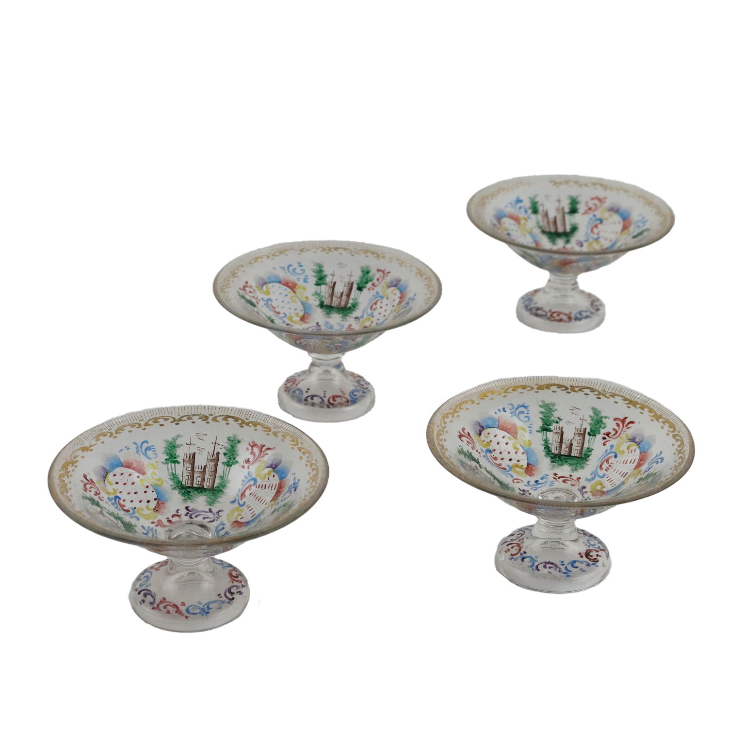 Group of 4 Glass Goblets Central Europe XX Century - Europe, Early XX Century | Antiques  Fancy Goods