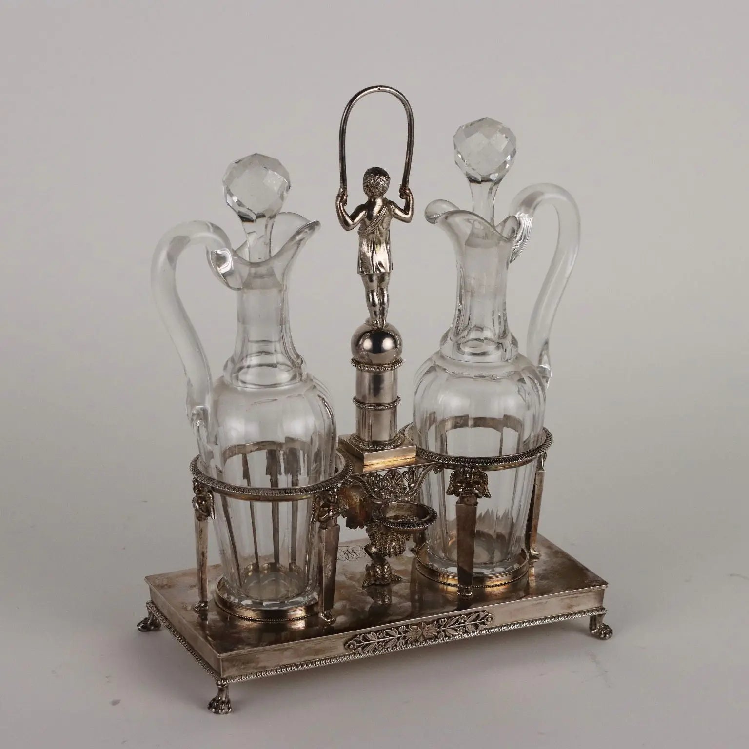 Ancient Vinegar Bottle Dupezard Paris '800 Embossed Silver Crystal - Paris 1809-1819 | Antiques  Fancy Goods