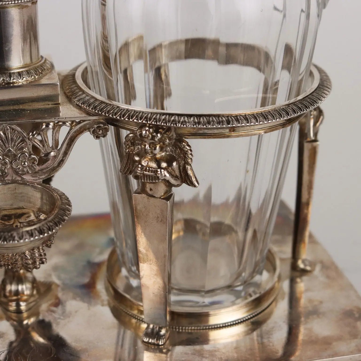 Ancient Vinegar Bottle Dupezard Paris '800 Embossed Silver Crystal - Paris 1809-1819 | Antiques  Fancy Goods