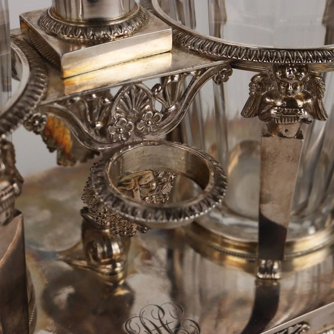 Ancient Vinegar Bottle Dupezard Paris '800 Embossed Silver Crystal - Paris 1809-1819 | Antiques  Fancy Goods