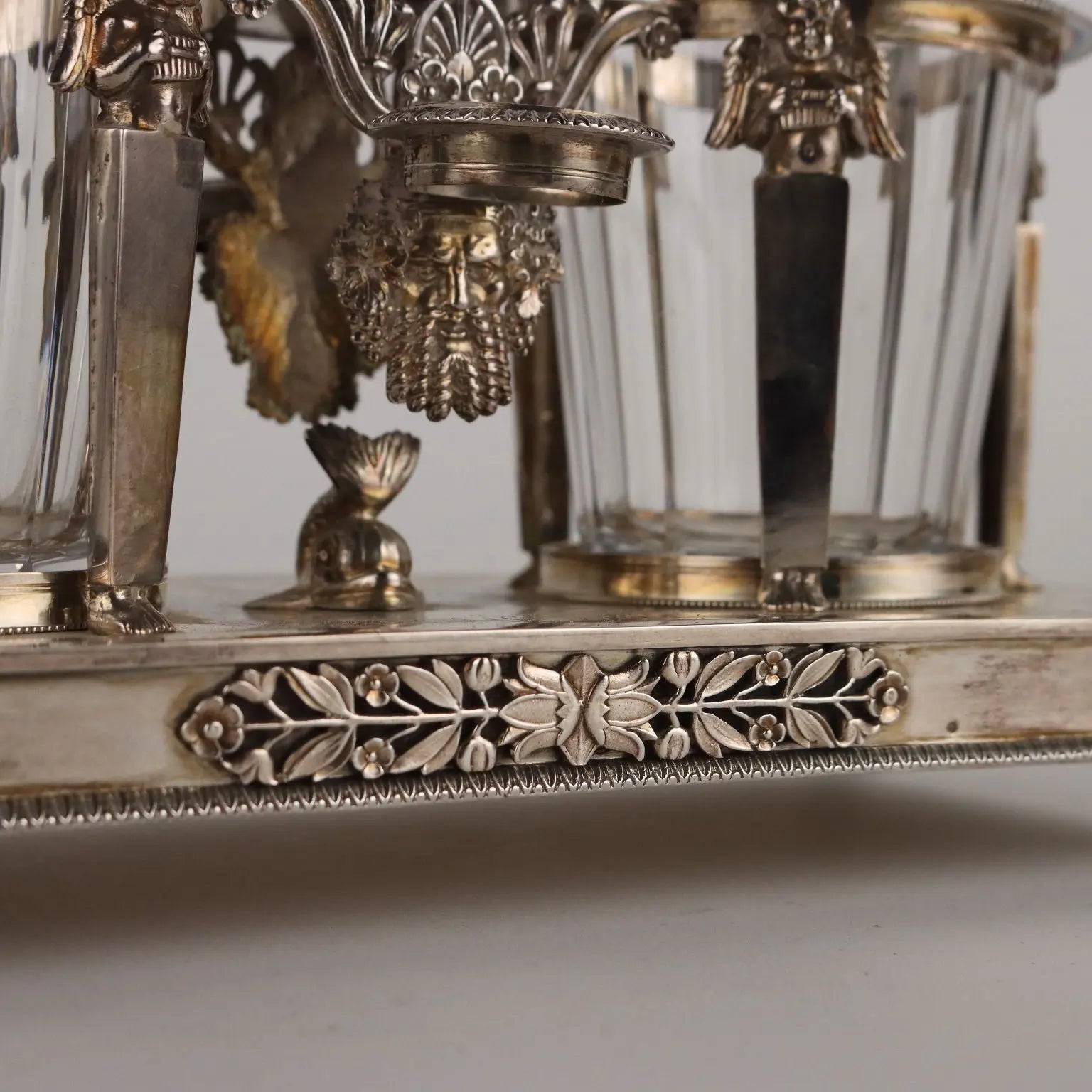 Ancient Vinegar Bottle Dupezard Paris '800 Embossed Silver Crystal - Paris 1809-1819 | Antiques  Fancy Goods