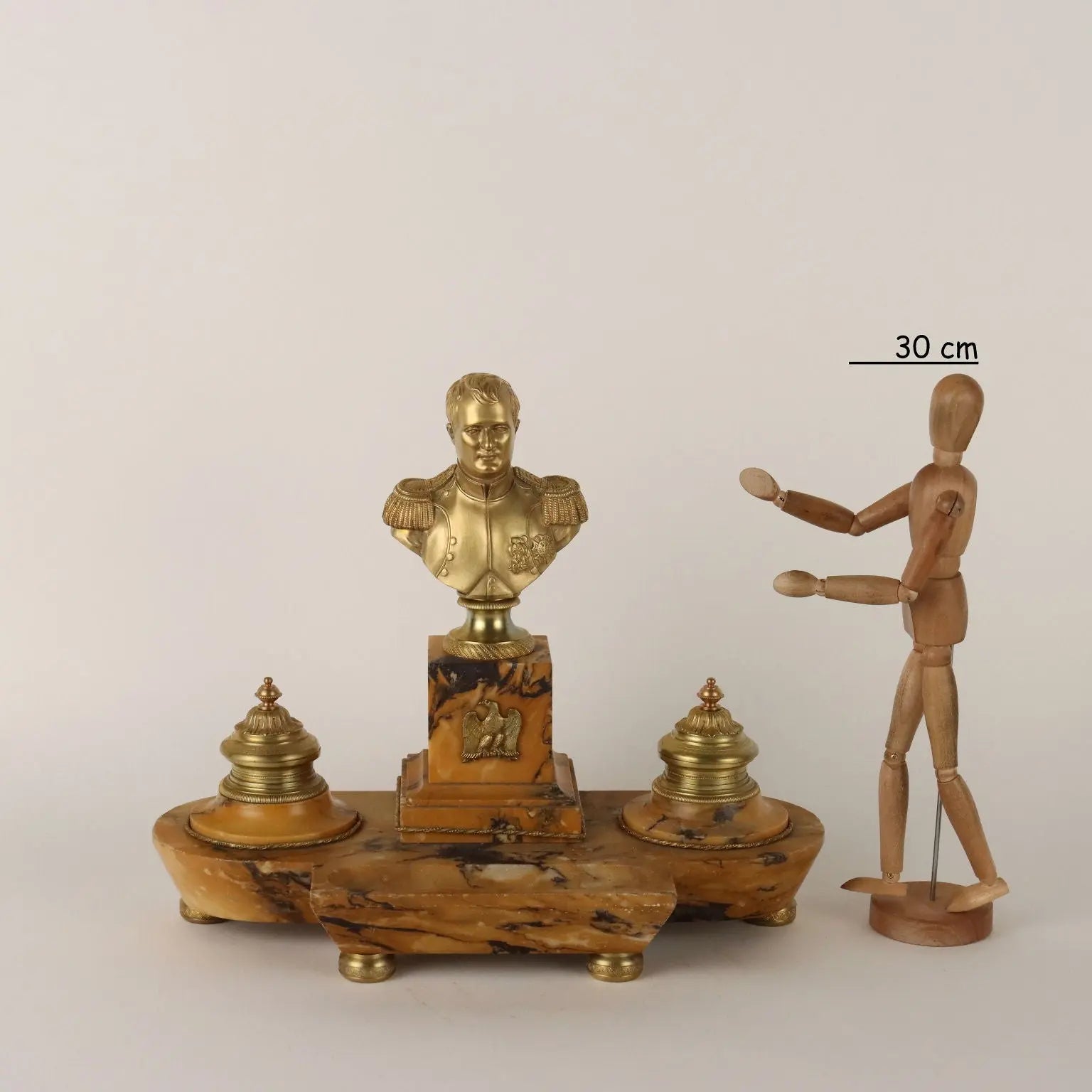 Inkwell in Yellow Marble and Gilded Bronze Italy XIX Century - Italy, Late XIX Century | Antiques | Fancy Goods