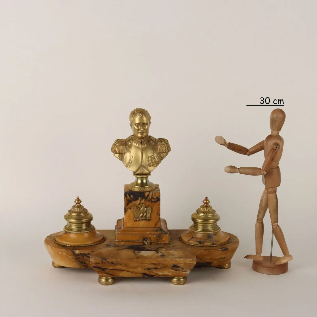 Inkwell in Yellow Marble and Gilded Bronze Italy XIX Century - Italy, Late XIX Century | Antiques | Fancy Goods